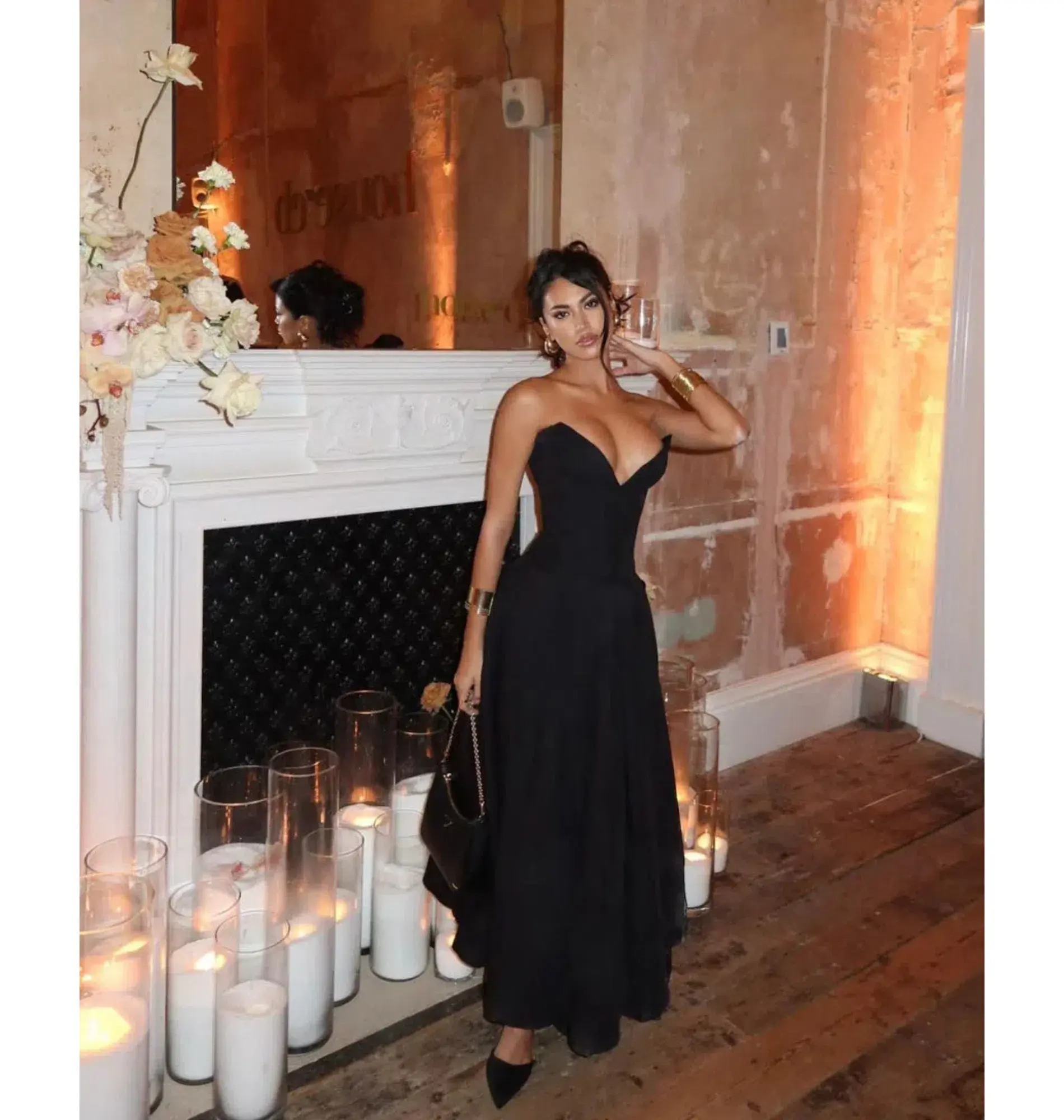 House of CB Lady Strapless Midi Dress Black Size AU 8  - Image 5
