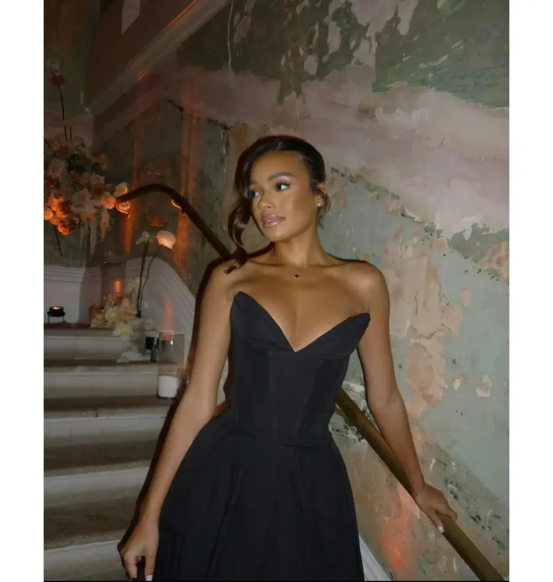 House of CB Lady Strapless Midi Dress Black Size AU 8  for rent on The Volte - main image