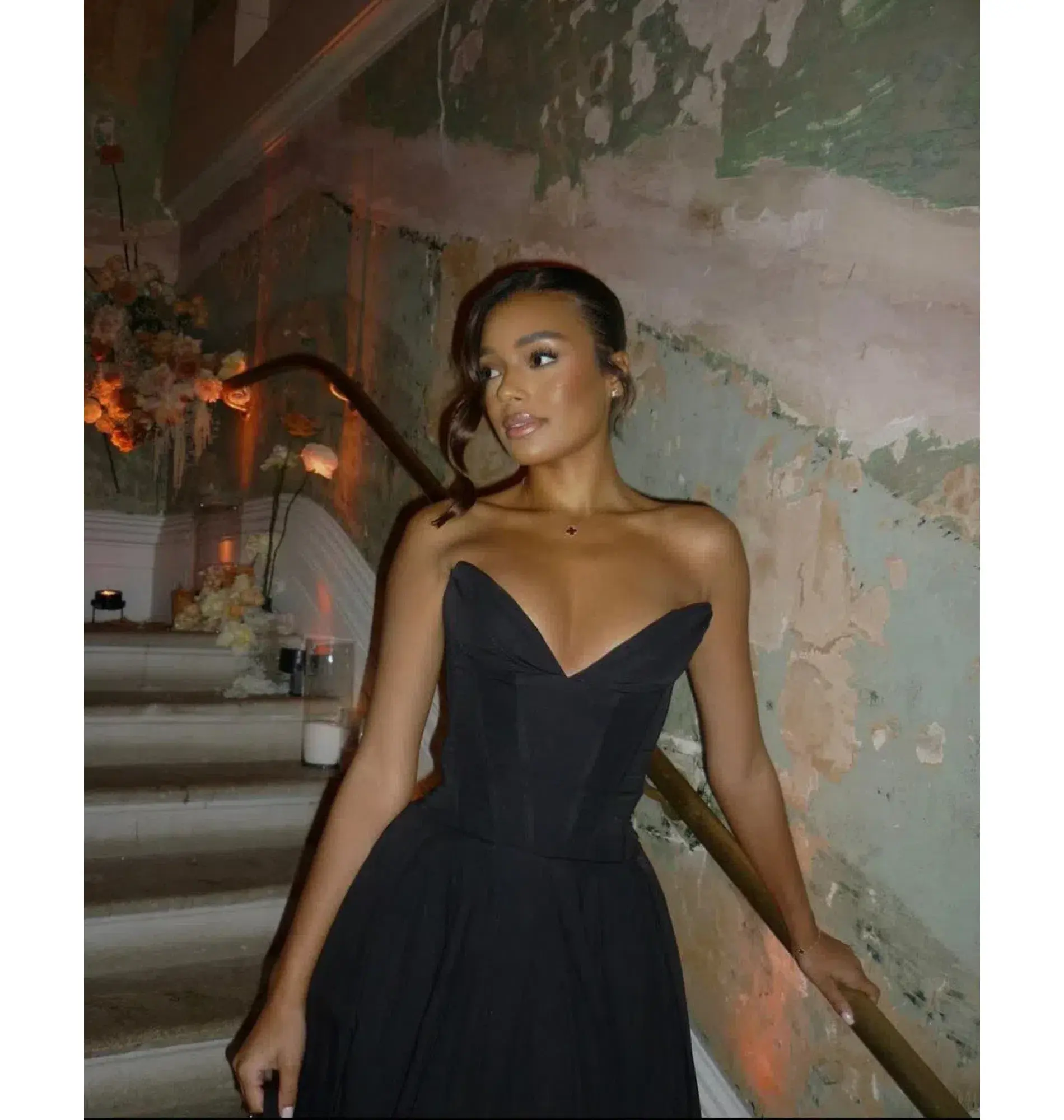 House of CB Lady Strapless Midi Dress Black Size AU 8  - Image 6