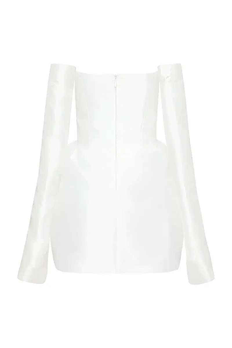 Mariam Seddiq Luis Mini Dress Ivory Size AU 8  - Image 3
