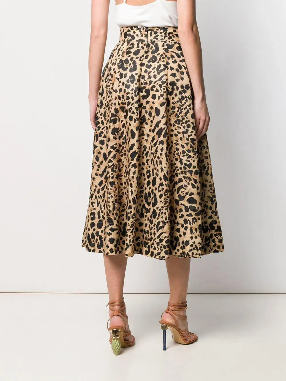 Zimmermann Veneto Linen Skirt Leopard Print Size 6 - Image 2