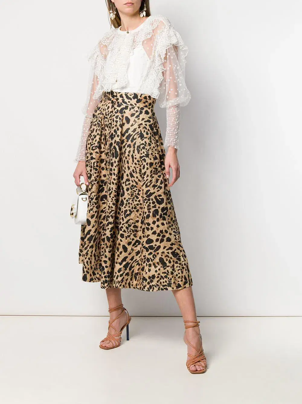 Zimmermann Veneto Linen Skirt Leopard Print Size 6 - Image 1