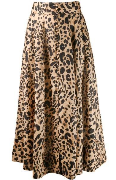 Zimmermann Veneto Linen Skirt Leopard Print Size 6 - Image 3