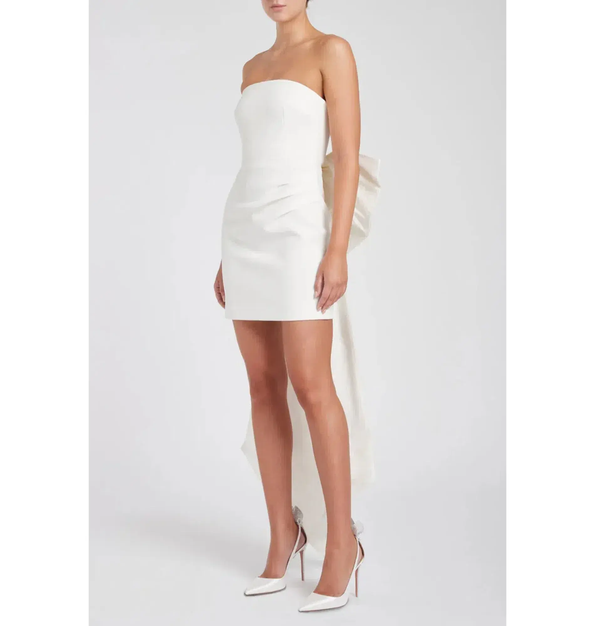 Rebecca Vallance White Daphne Mini Dress Ivory Size AU 6 - Image 2