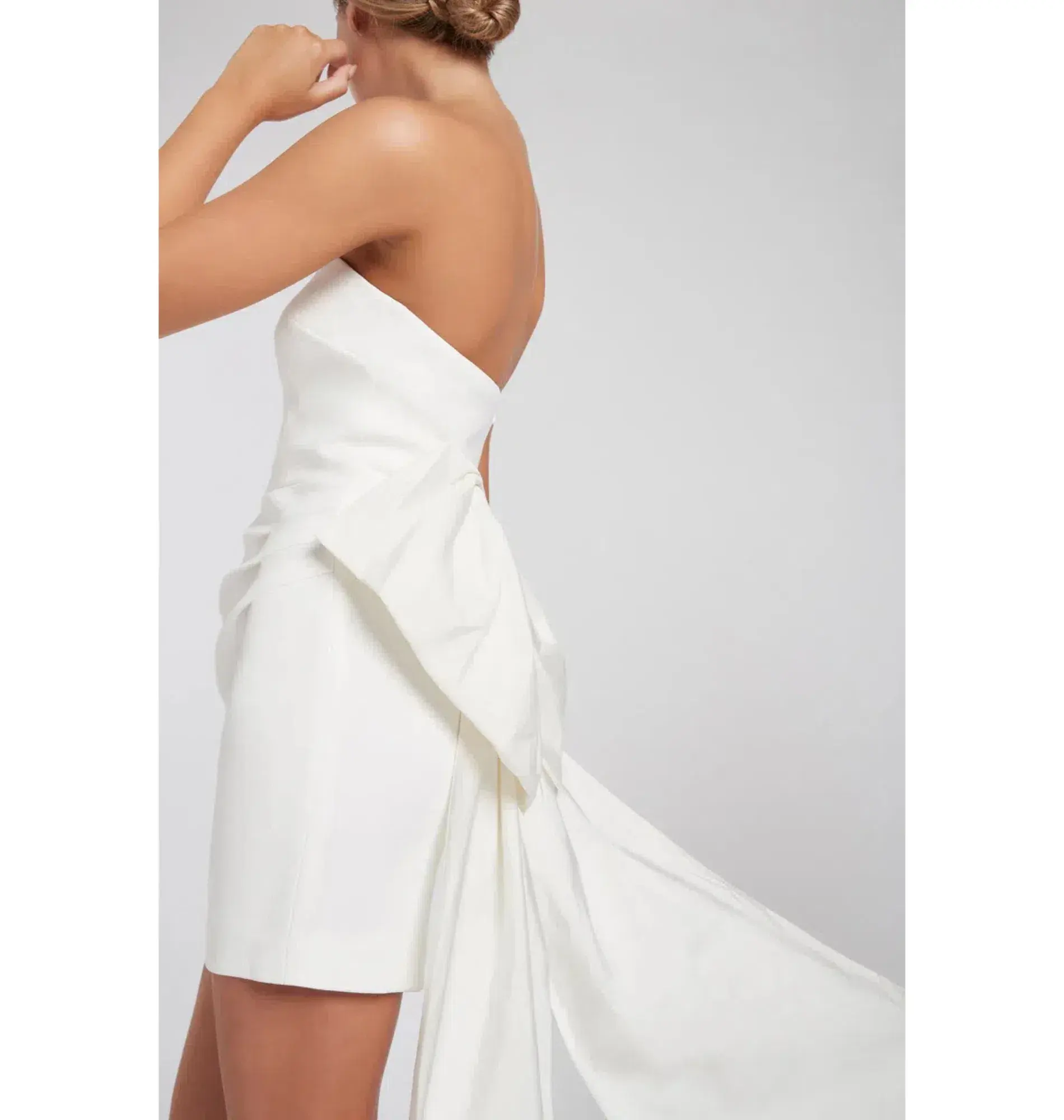 Rebecca Vallance White Daphne Mini Dress Ivory Size AU 6 - Image 3