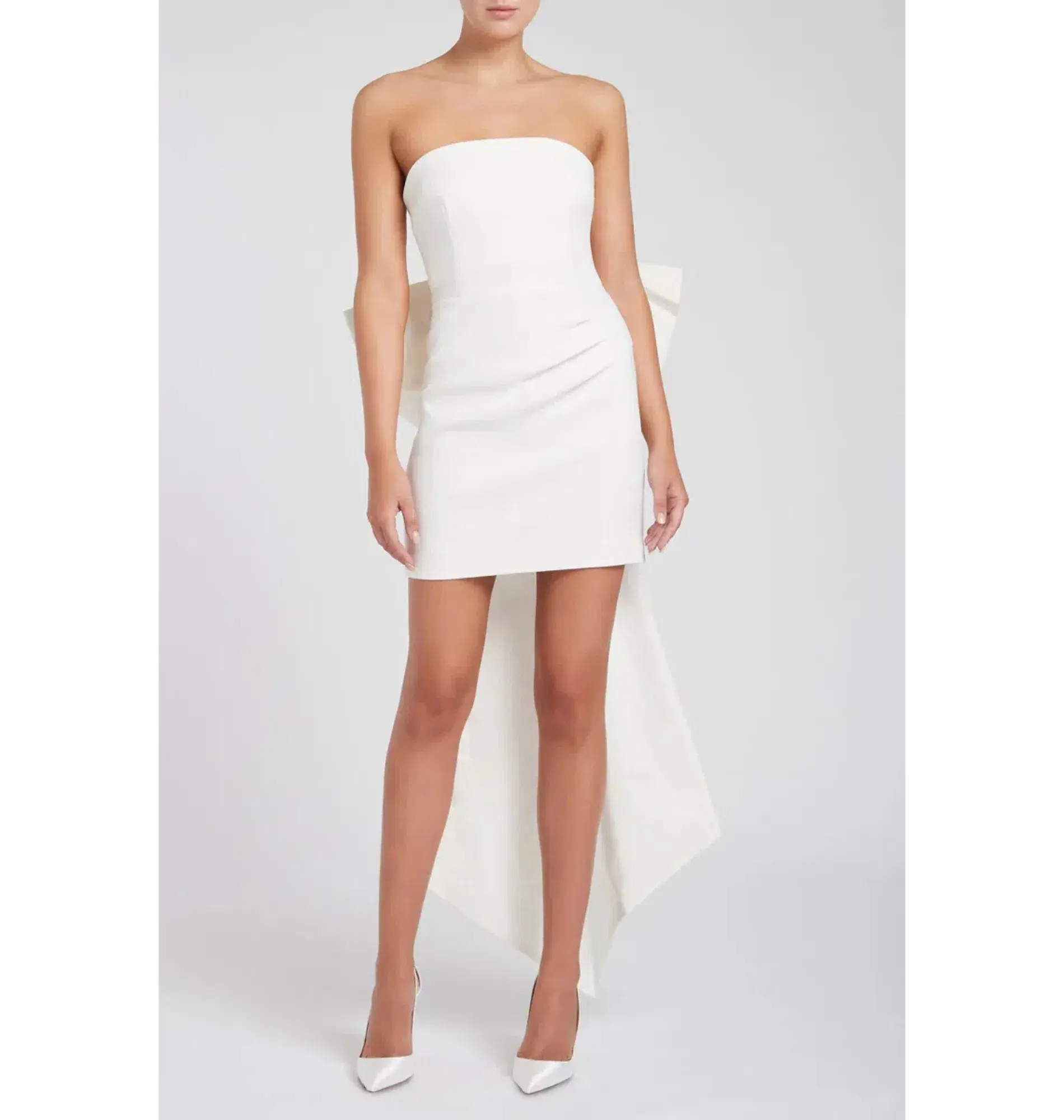 Rebecca Vallance White Daphne Mini Dress Ivory Size AU 6 - Image 1