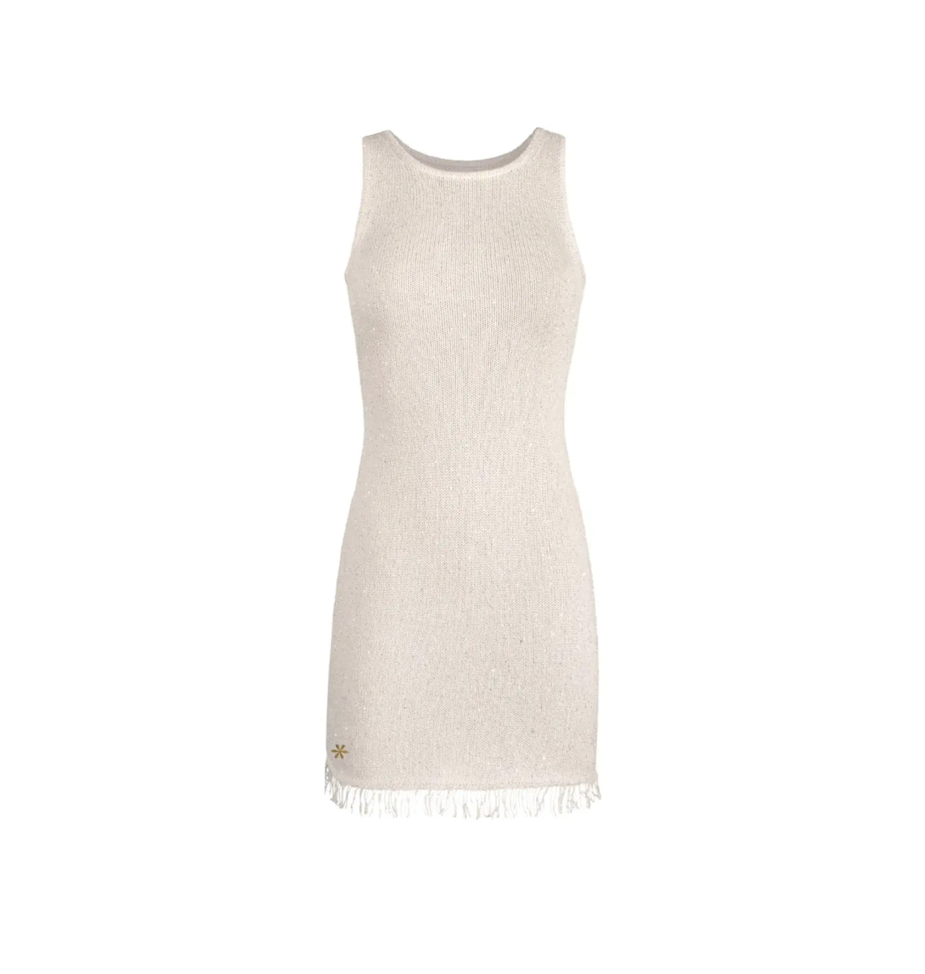 Asta Resort Natalia Mini Dress Ivory Sequin Size S / AU 8 - Image 3