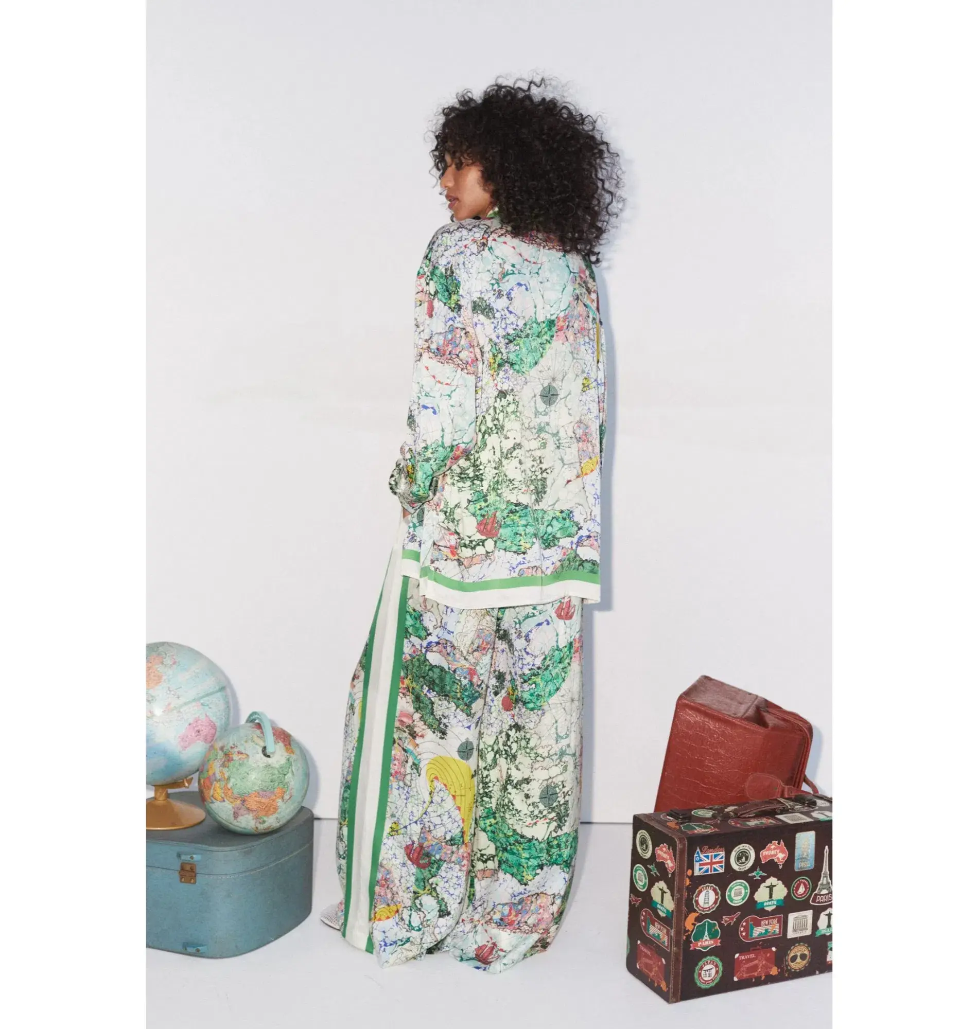 Alemais Odyssey Silk Shirt and Pant Set Multi Size AU 16 - Image 5