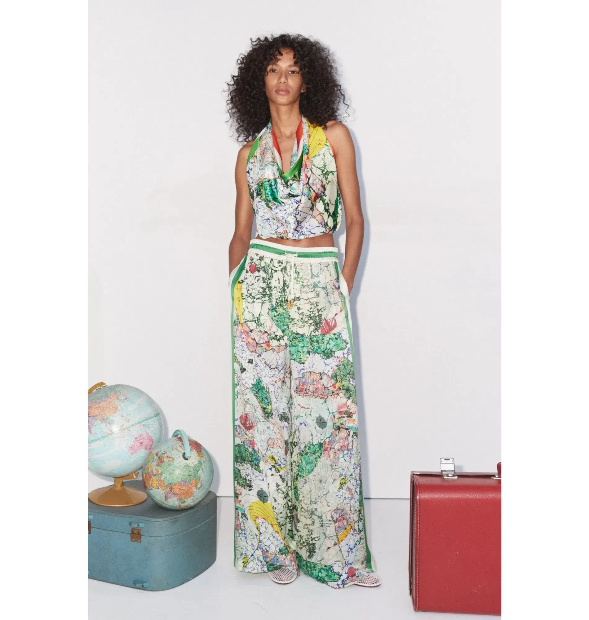 Alemais Odyssey Silk Shirt and Pant Set Multi Size AU 16 - Image 1