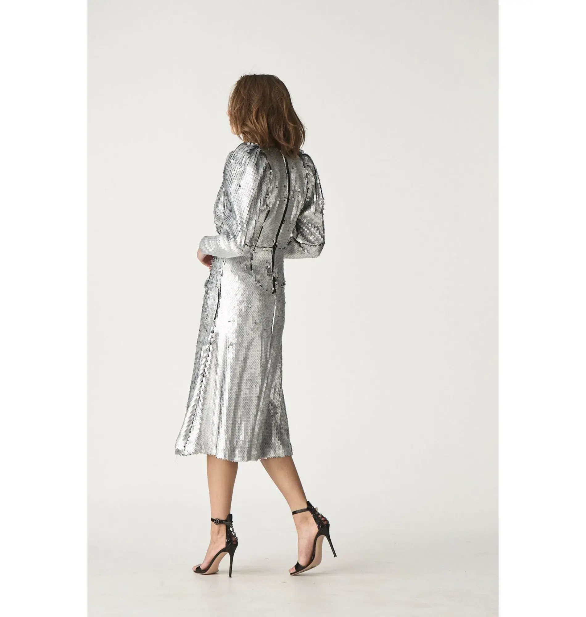 Rachel Gilbert Leopold Dress Silver Size 2 / AU 10 - Image 2