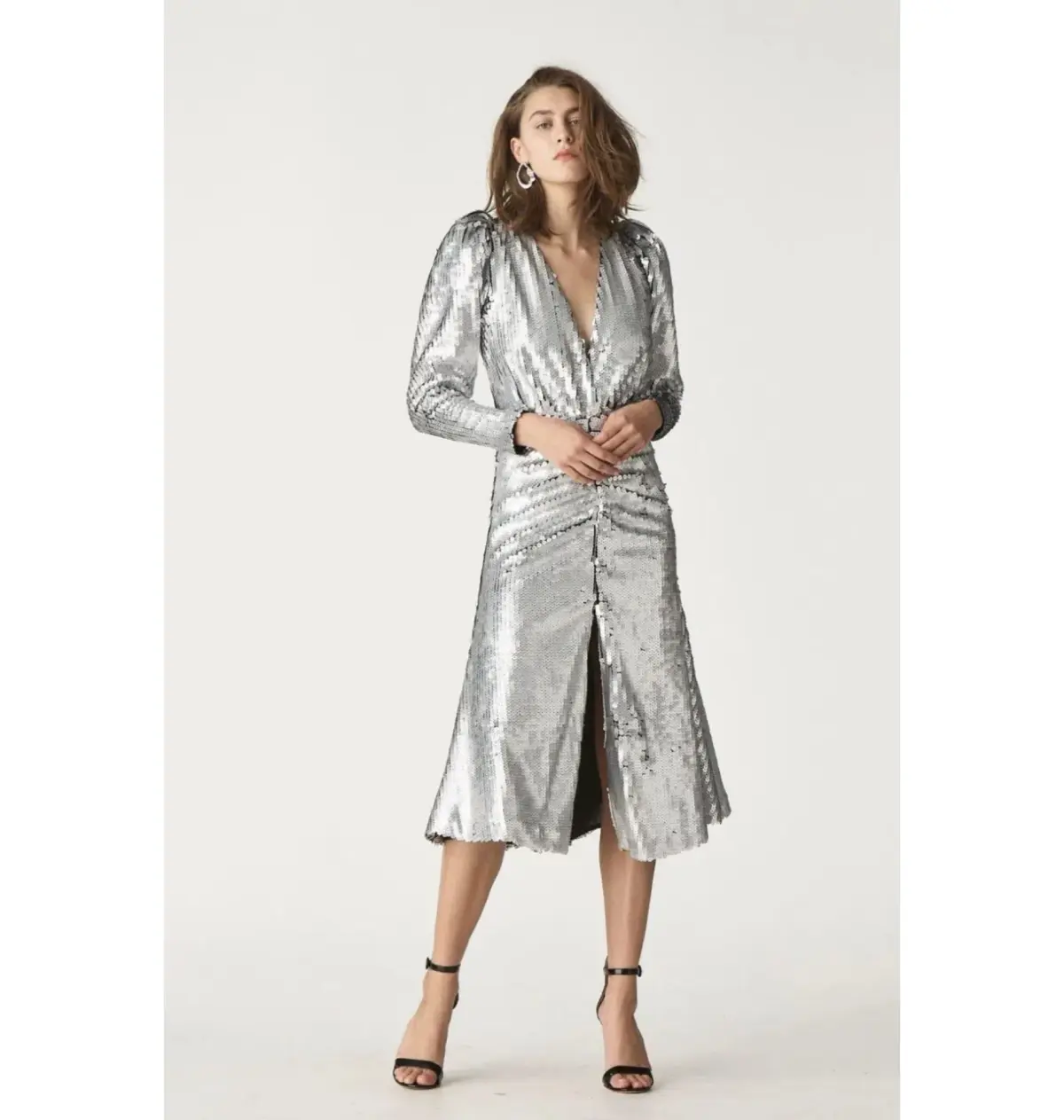 Rachel Gilbert Leopold Dress Silver Size 2 / AU 10 - Image 1