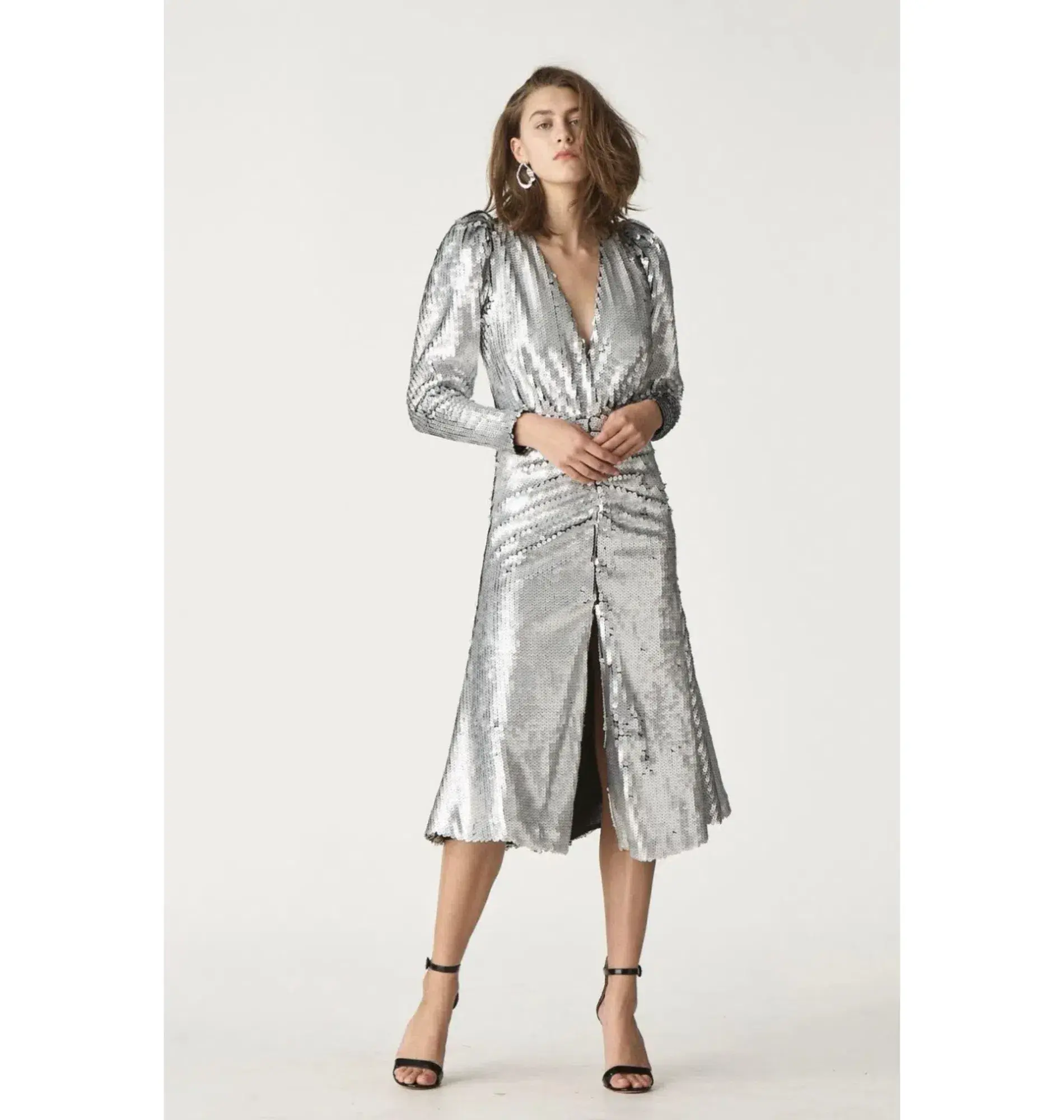 Rachel Gilbert Leopold Dress Silver Size 2 / AU 10 - Image 1