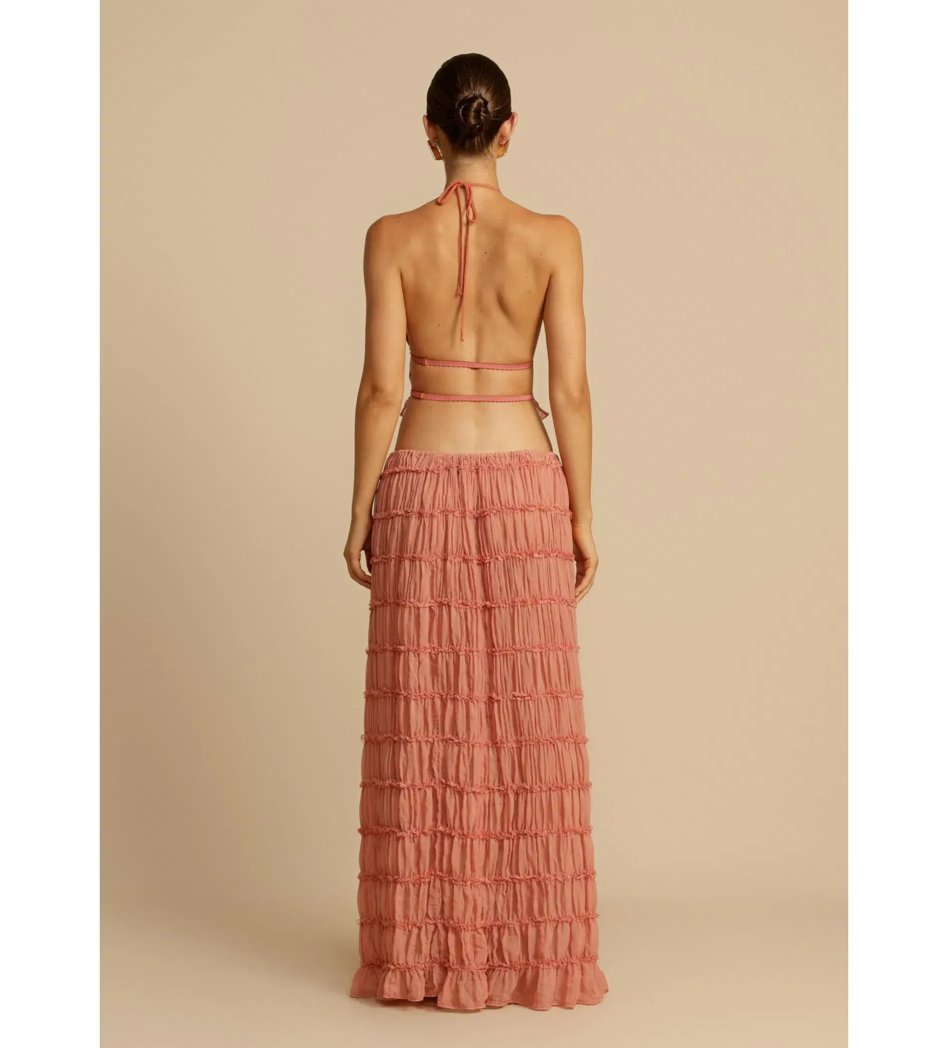 Arcina Ori Juliette Halter and Skirt Set in Peach Size 8 - Image 3