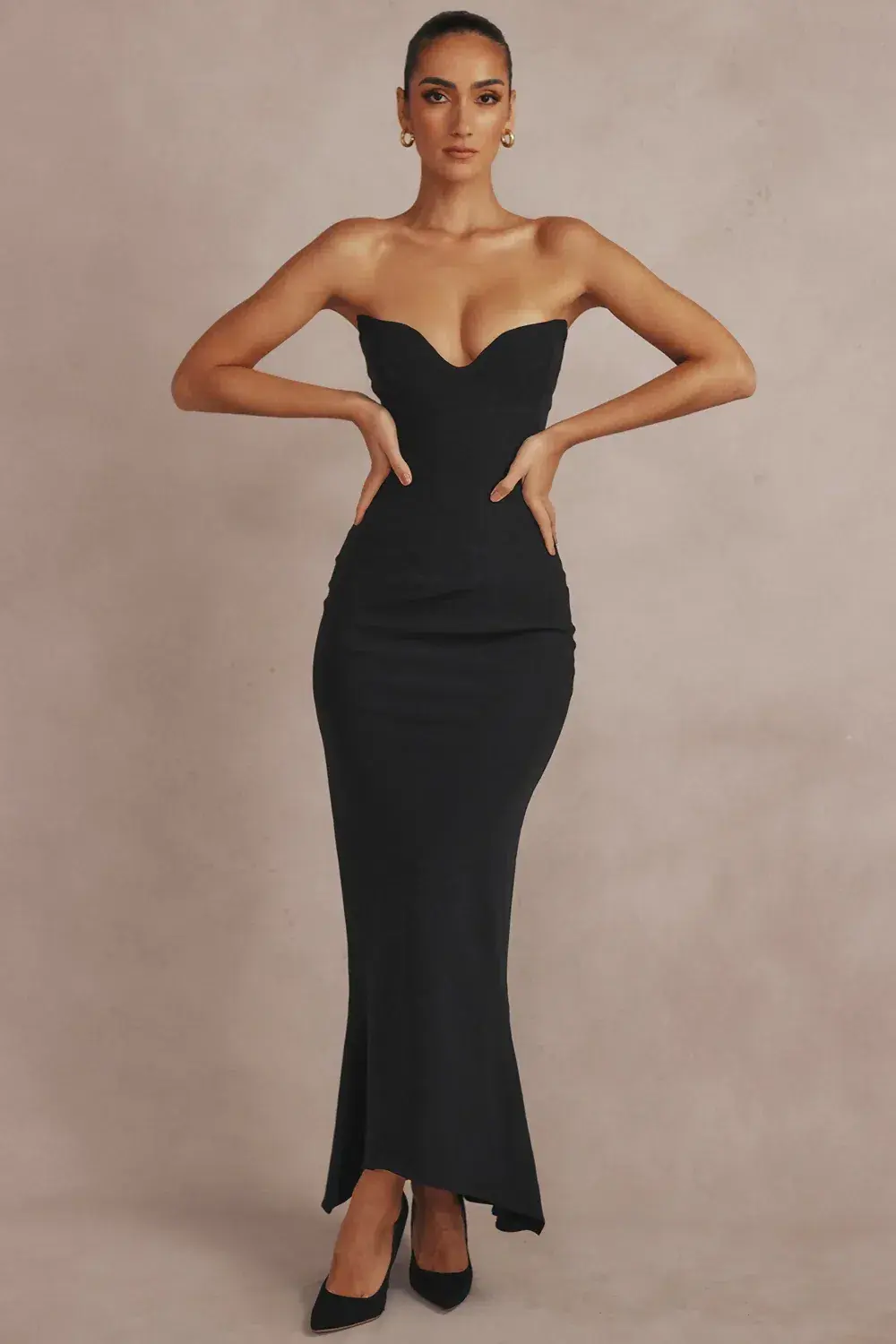House of CB Sabine Strapless Corset Dress Black Medium/Au 10 - Image 4