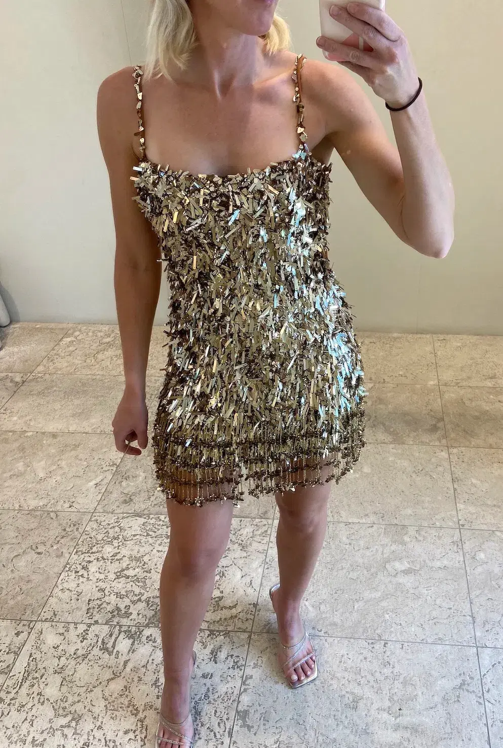Rachel Gilbert Posie Mini Dress Gold Size 1/Au 8  - Image 1