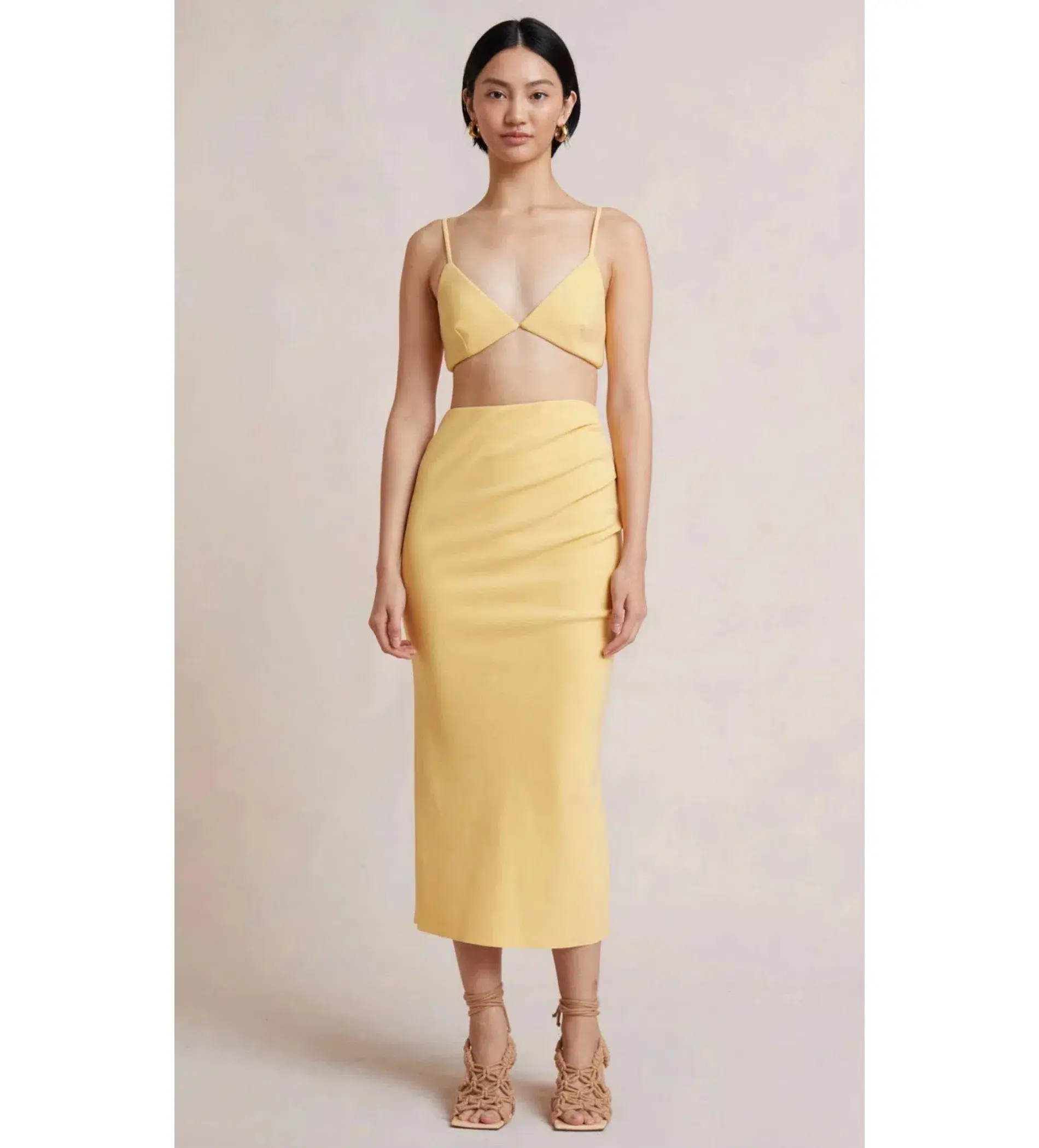 Bec and Bridge Noa Bralette and  Midi Skirt Set Yellow Size 10 - Image 1