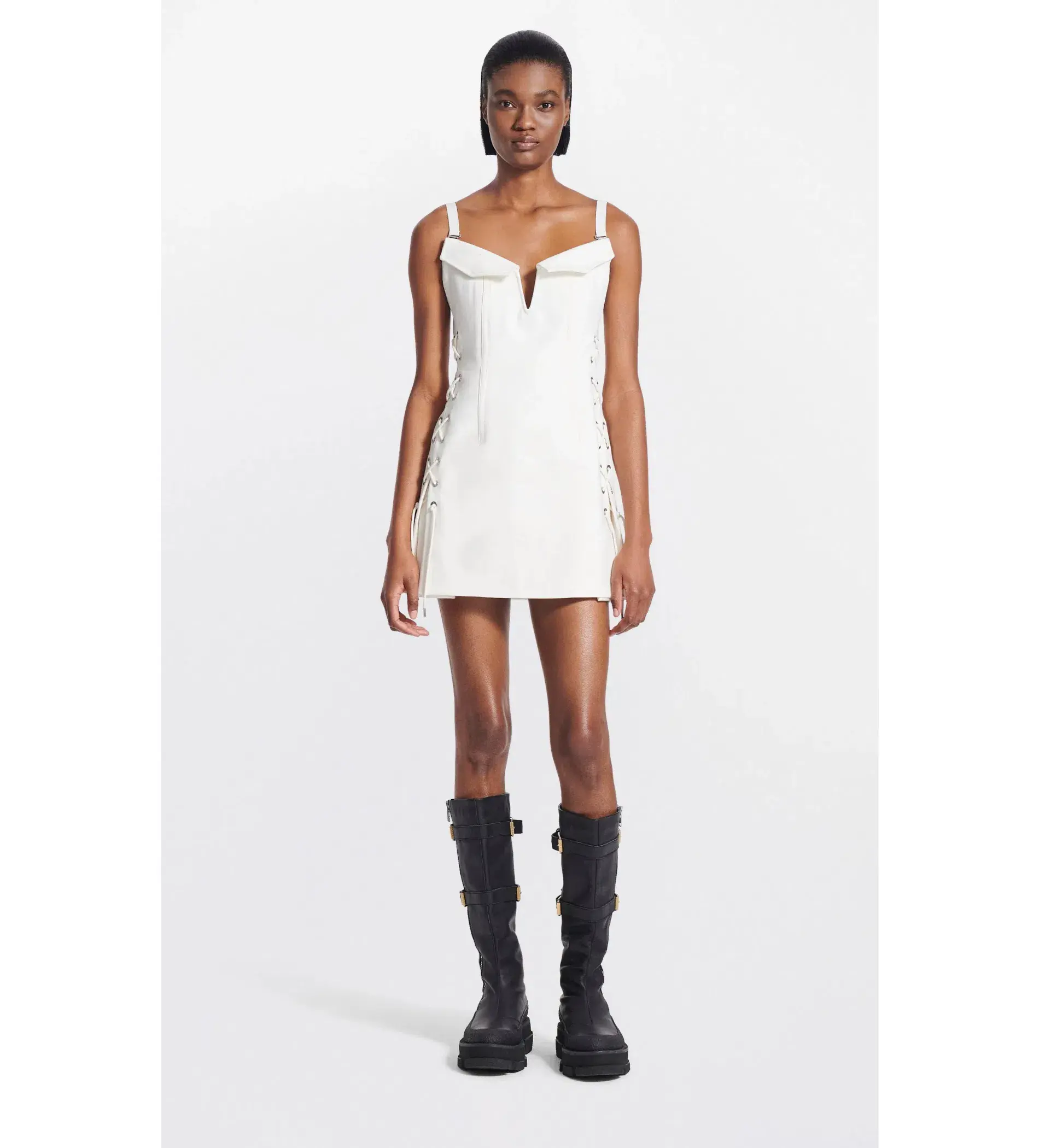 Dion Lee Laced Bonded Mini Dress White Size 10 - Image 1
