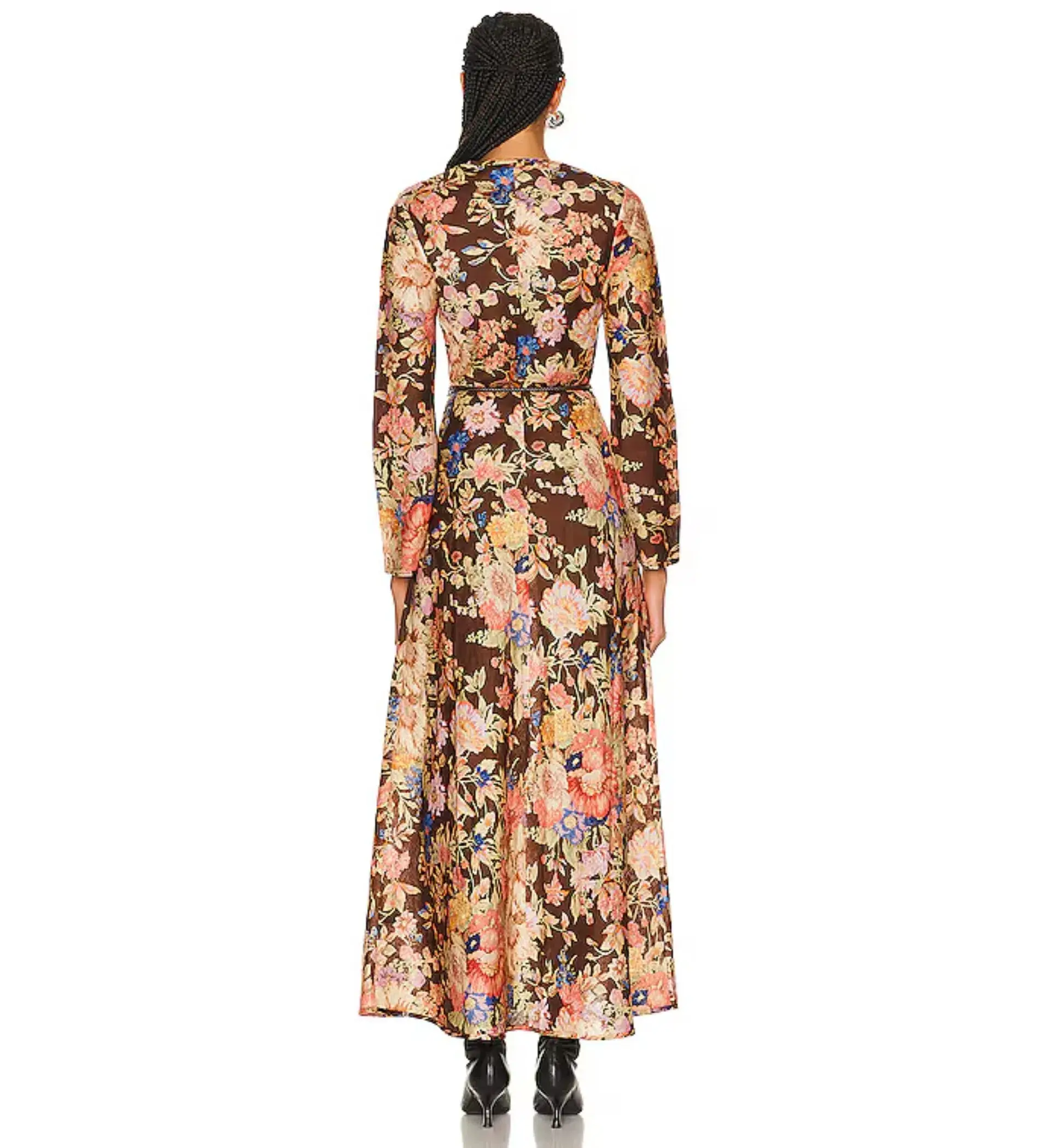 Zimmermann The August Bias Long Dress in Chocolate Floral  Size 2 / Au 12  - Image 2