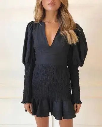 Joslin Studio Morgan Linen Dress Black Size 8  - Image 2