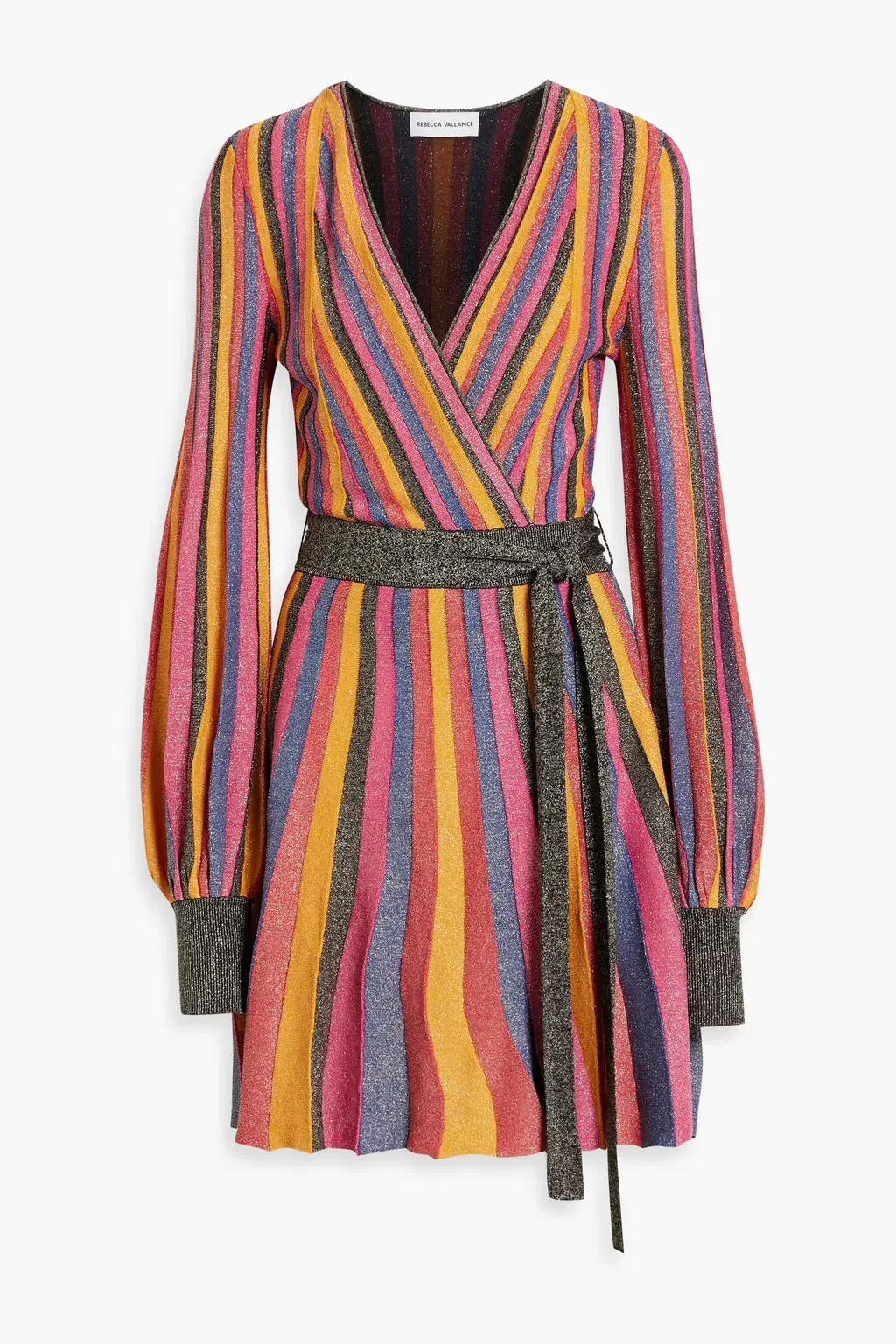 Rebecca Vallance Marsha Wrap Mini Dress Metallic Size M / AU 10 - Image 4