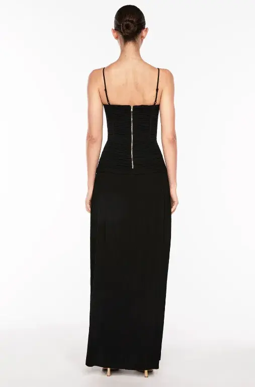 Manning Cartell Double Time Pleat Maxi Dress Black Size AU 6 - Image 3