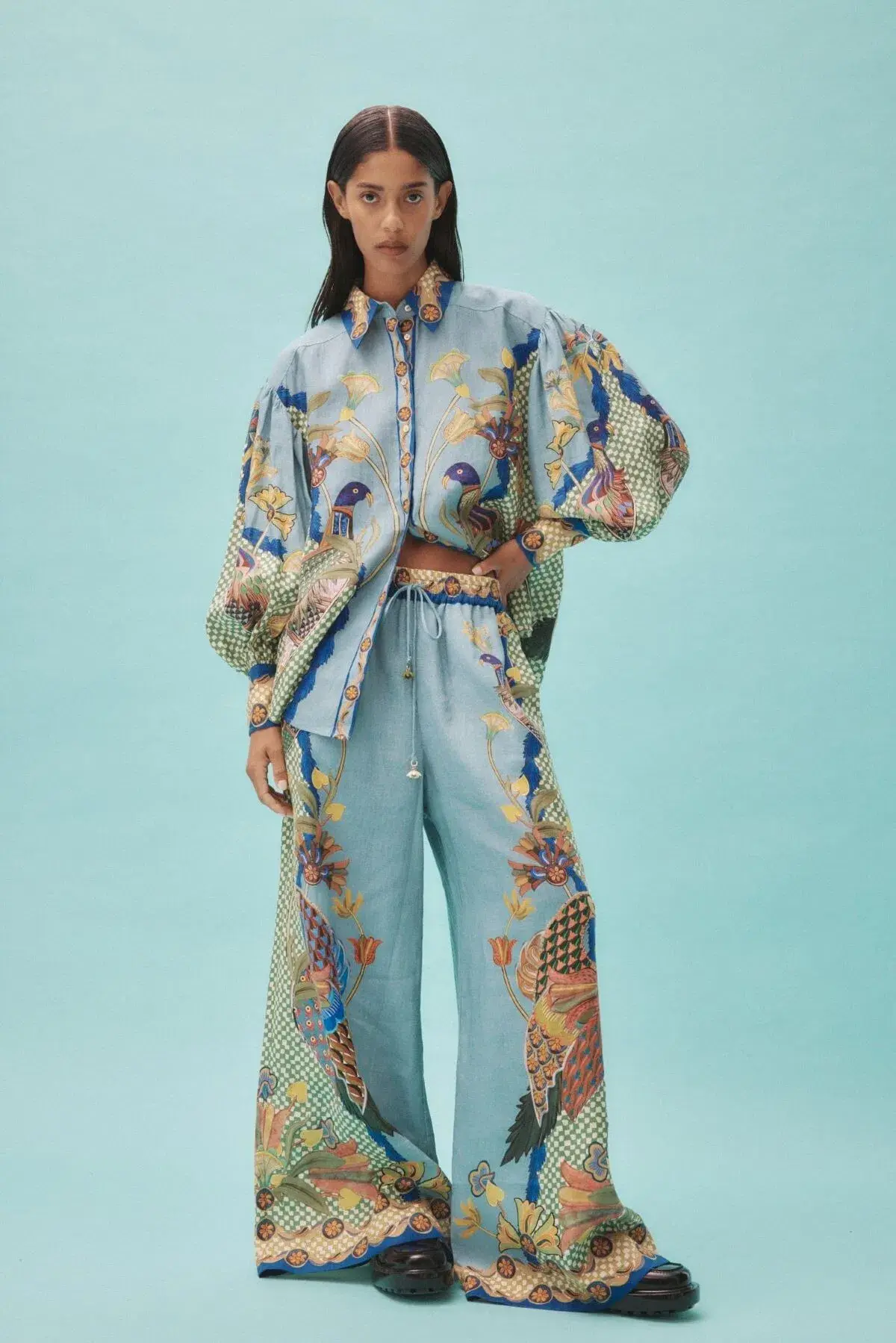 Alemais Gilly Shirt and Pant Set Print Size 12 - Image 1