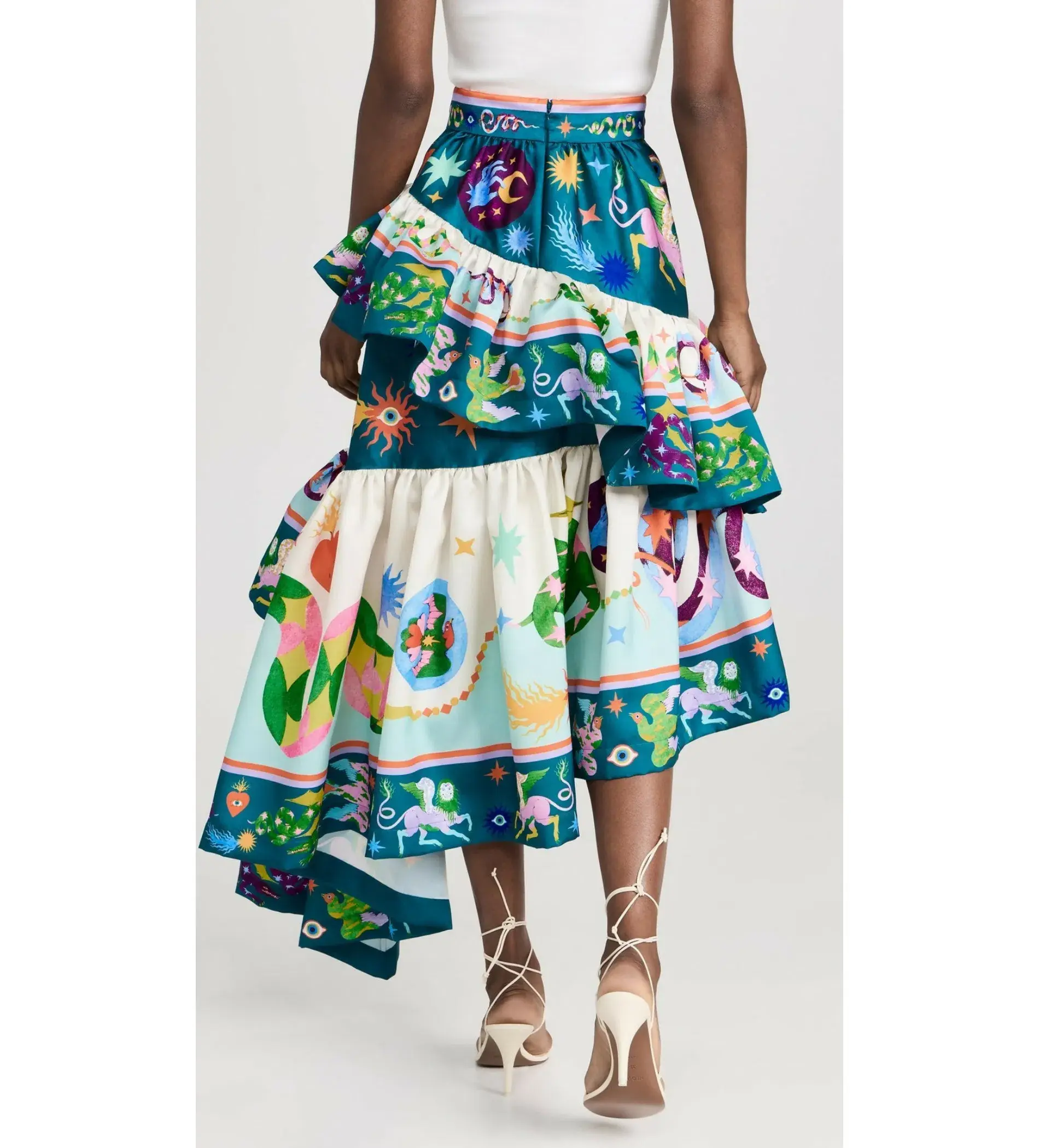Alemais Guardian Tiered Ruffle Skirt Multi Size AU 14 - Image 3