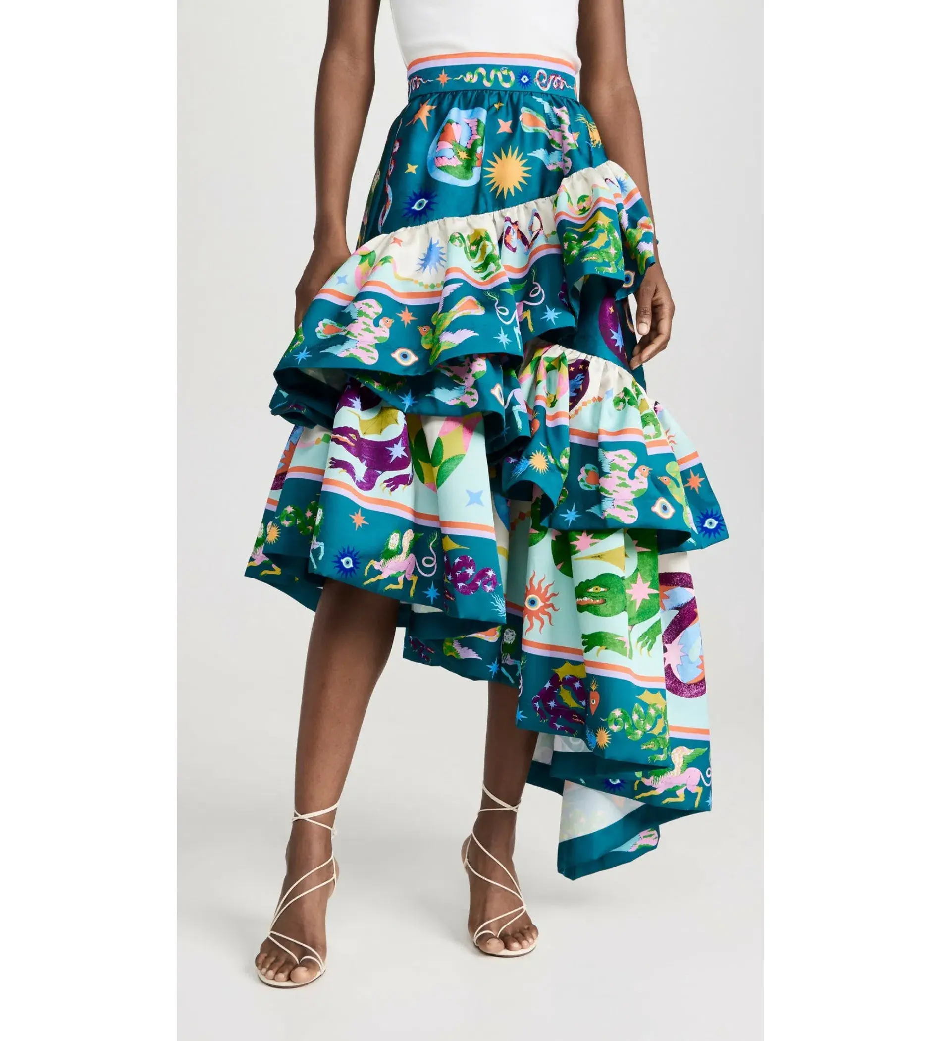Alemais Guardian Tiered Ruffle Skirt Multi Size AU 14 - Image 2