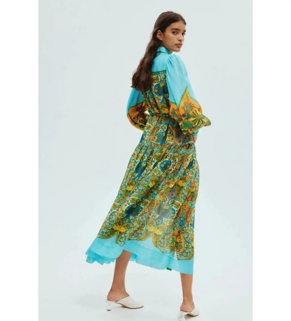 Alemais Sofie Midi Shirtdress Multi Floral Size 12 - Image 2