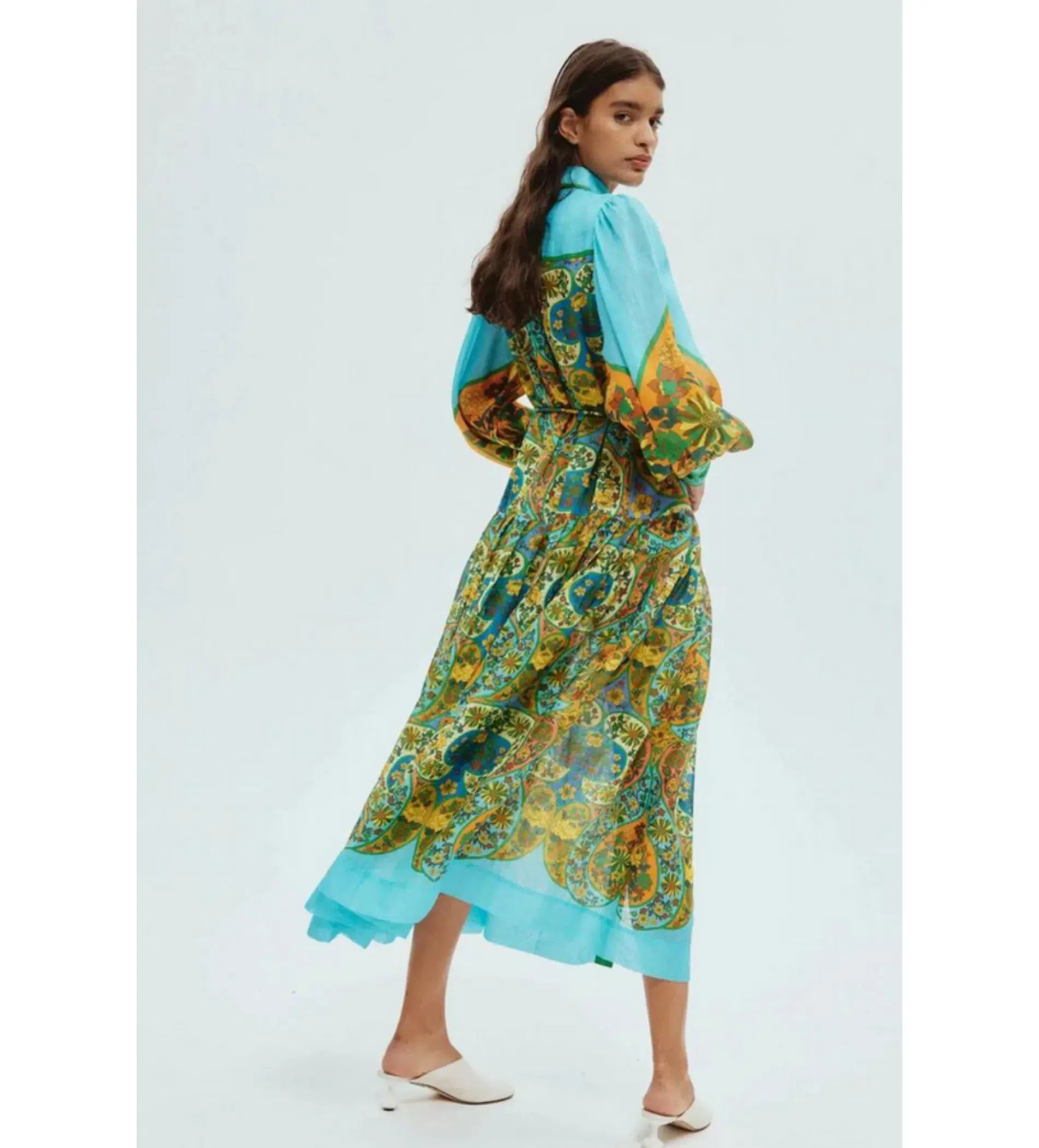 Alemais Sofie Midi Shirtdress Multi Floral Size 12 - Image 2