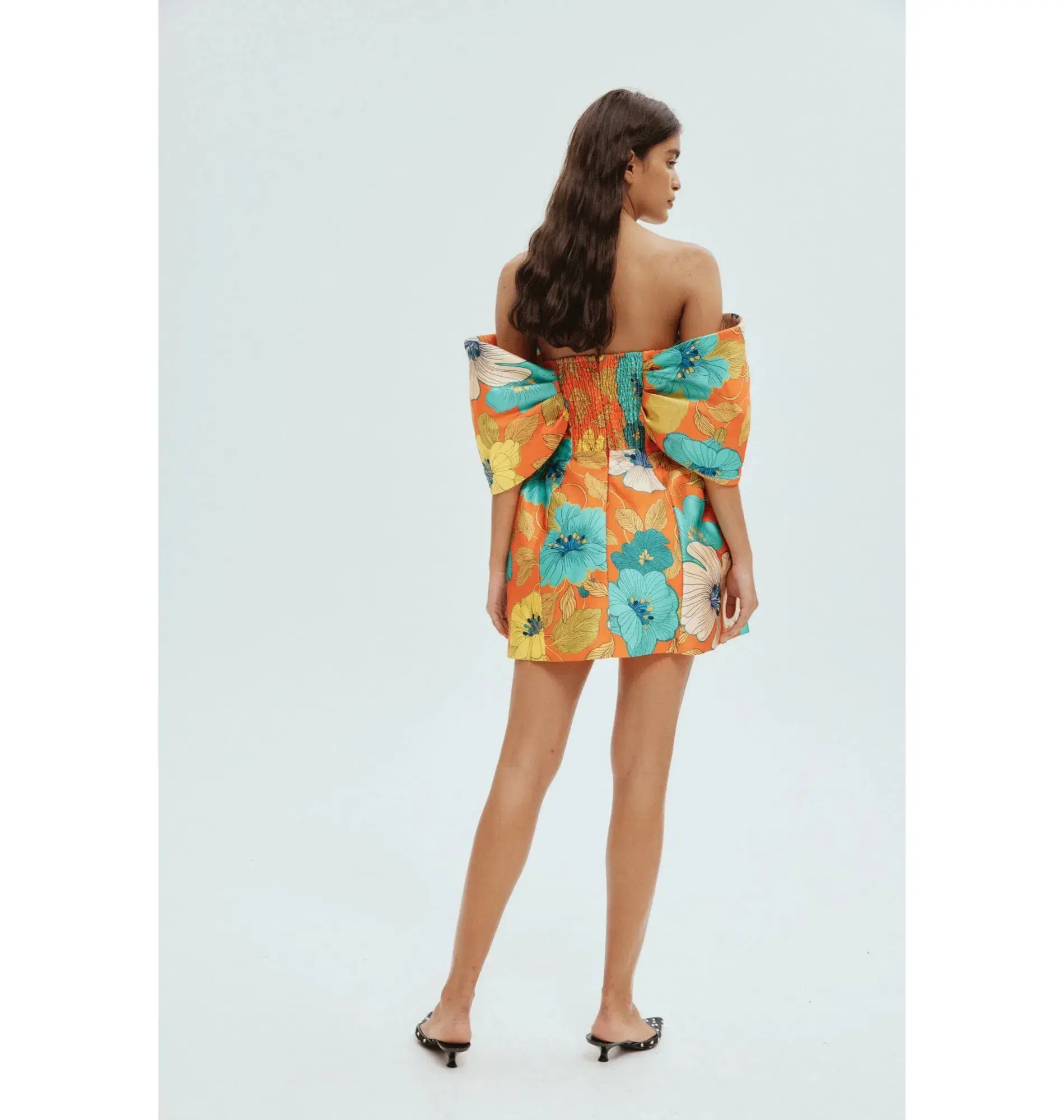 Alemais Piato Sculpt Mini Dress Marigold Multi Floral Size AU 12 - Image 3