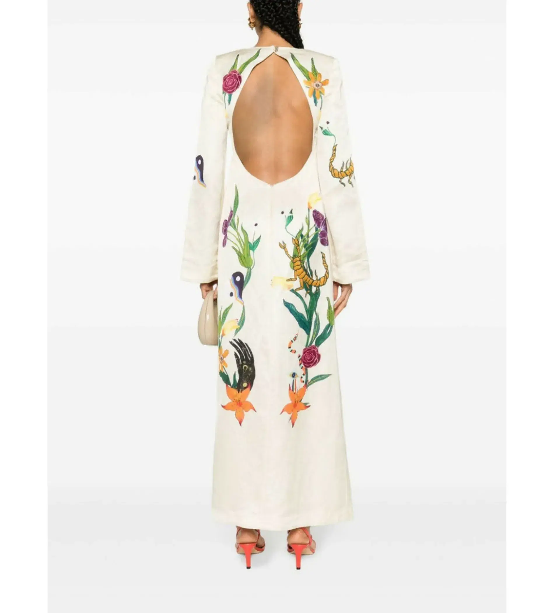 Alemais Zelda Midi Dress Champagne Multi/Print Size AU 16 - Image 3