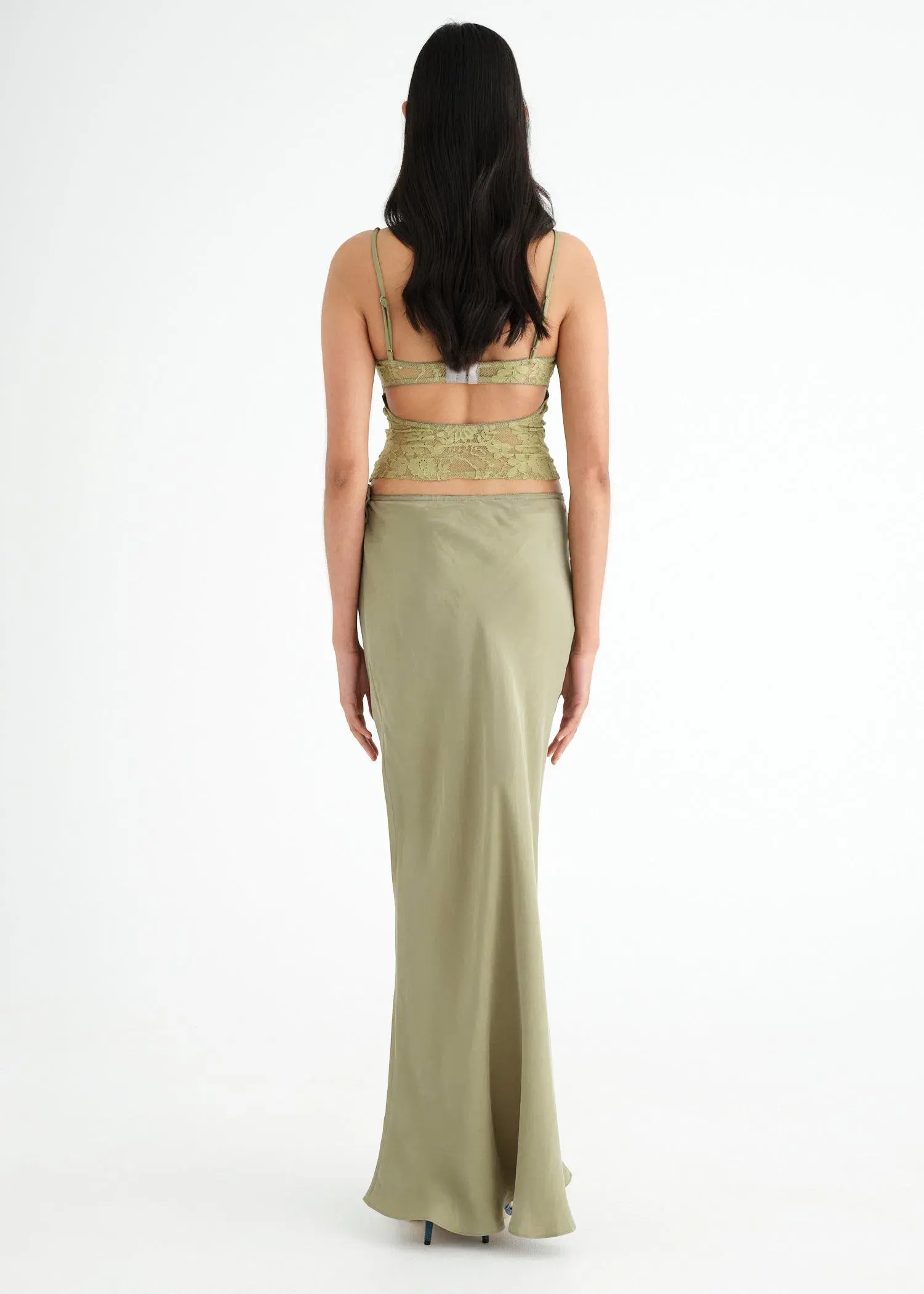 Benni Miko Cami Top and Skirt Set Pear Green Size 8 - Image 2