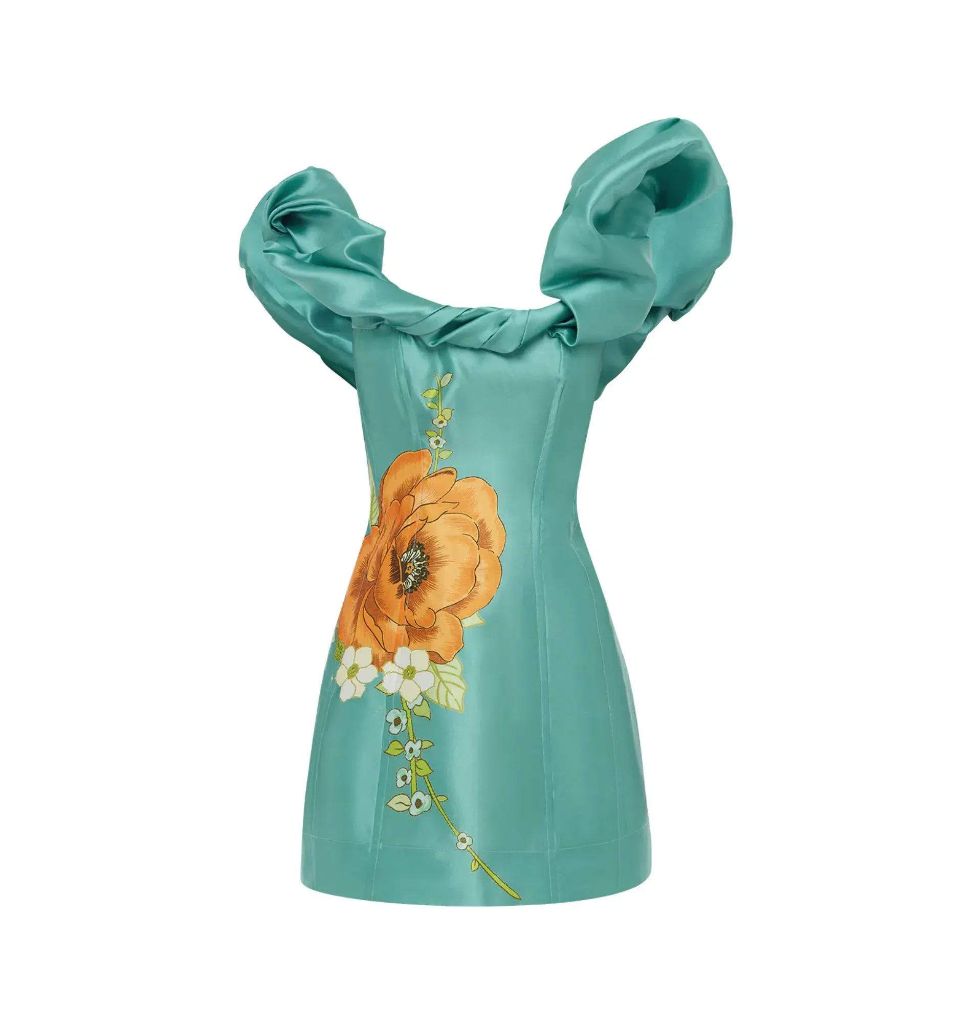  Alemais Regent Mini Dress Jade Green Size AU 14 - Image 5