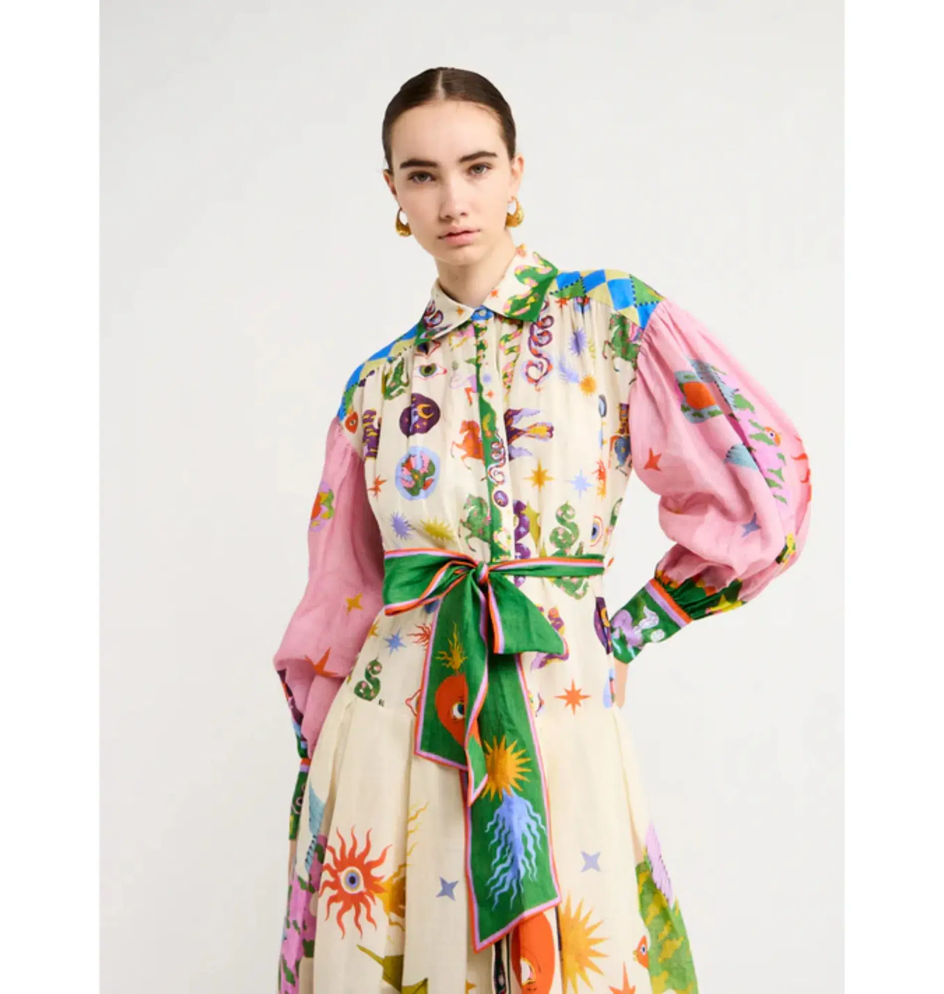 Alemais Seeker Shirtdress Multi Size AU 12 - Image 2