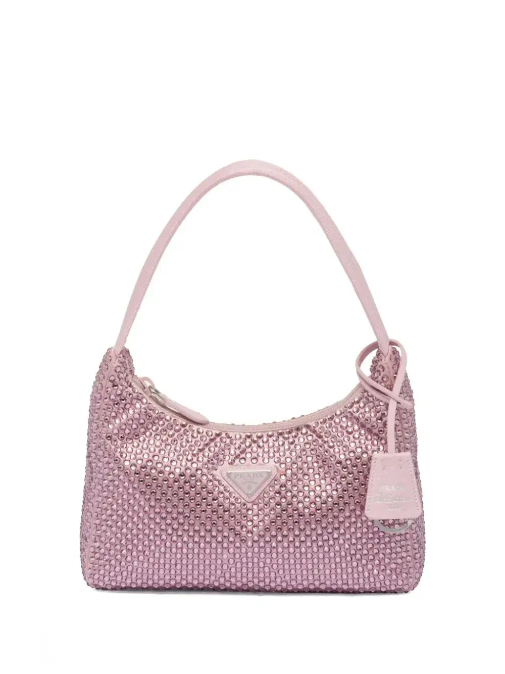 Prada Crystal Satin Mini Hobo Bag Pink - Image 1