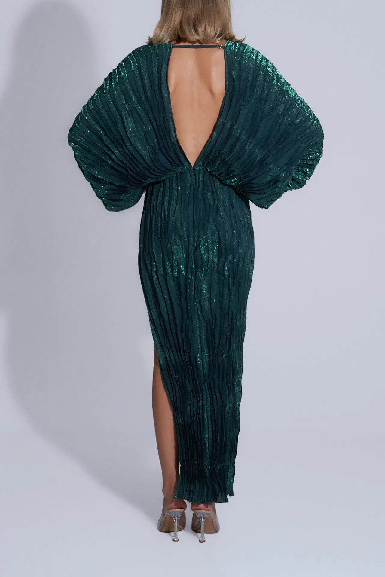L'idee De Luxe Gown Green Pine Shimmer Size 14 - Image 3