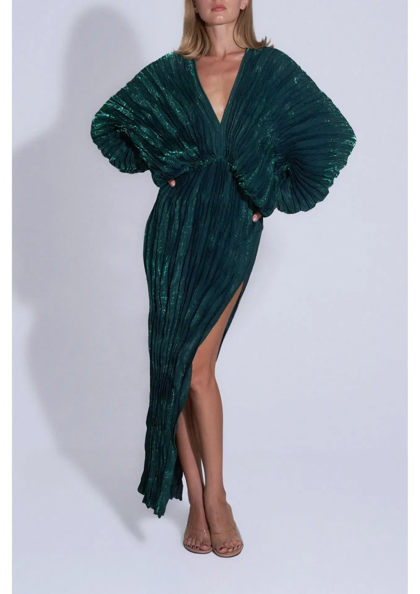 L'idee De Luxe Gown Green Pine Shimmer Size 12 - Image 1