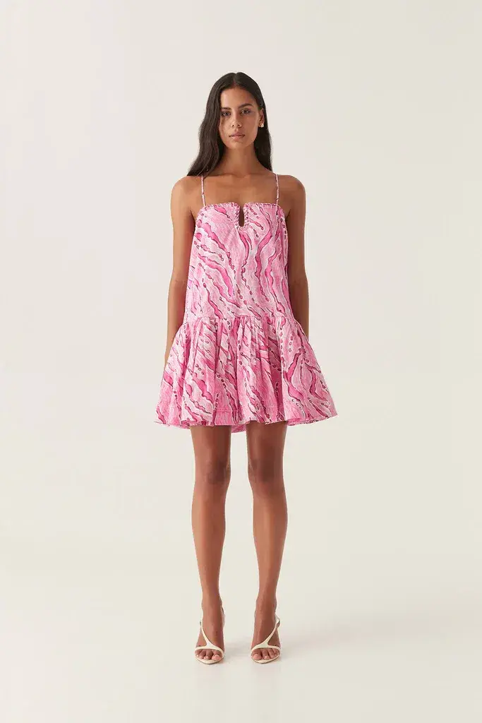 Aje Willow Sweetheart Mini Dress in Dappled Flame Size 10 - Image 1