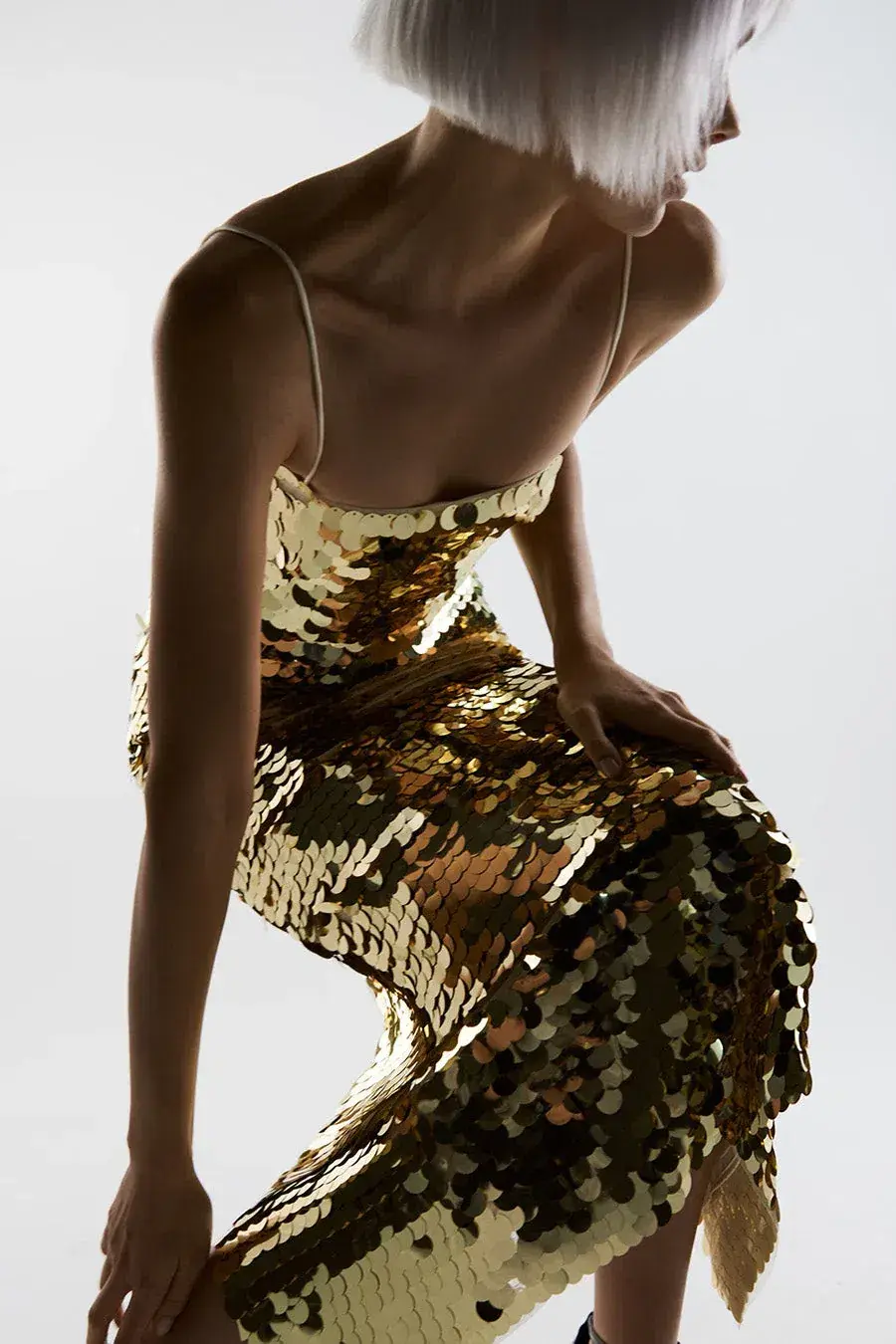 THE NEW ARRIVALS by İlkyaz Özel Phoenix Dress Gold Serpent Doré Size 12/L - Image 3