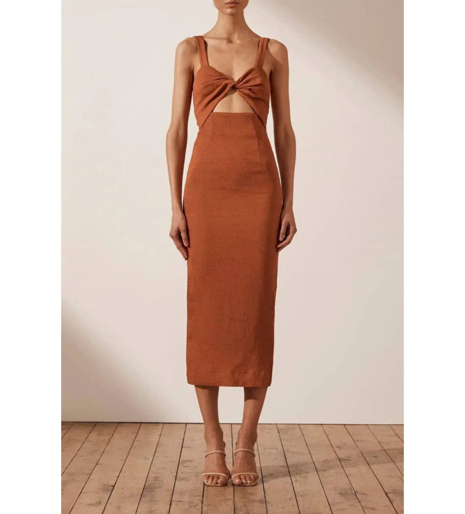 Shona Joy Simone Cut Out Dress Orange Size 12  - Image 1