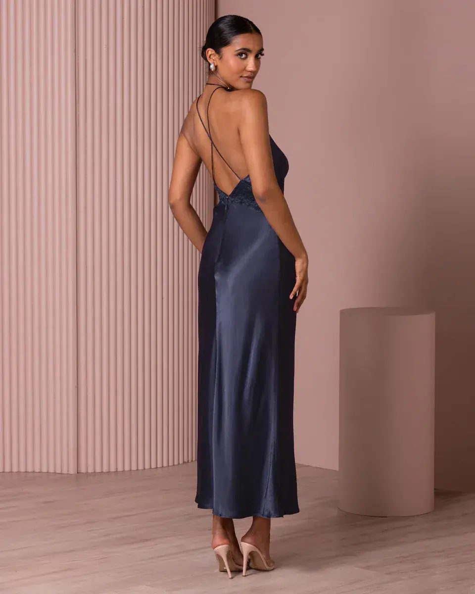 Azzurielle Milena Dress Navy Blue Size 12 - Image 4