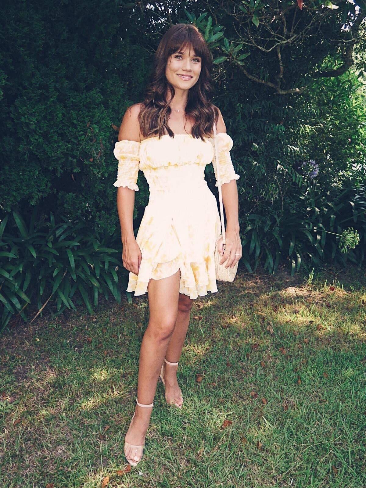 MISHA Quinnie Mini Dress Yellow Size 6/XS - Image 3