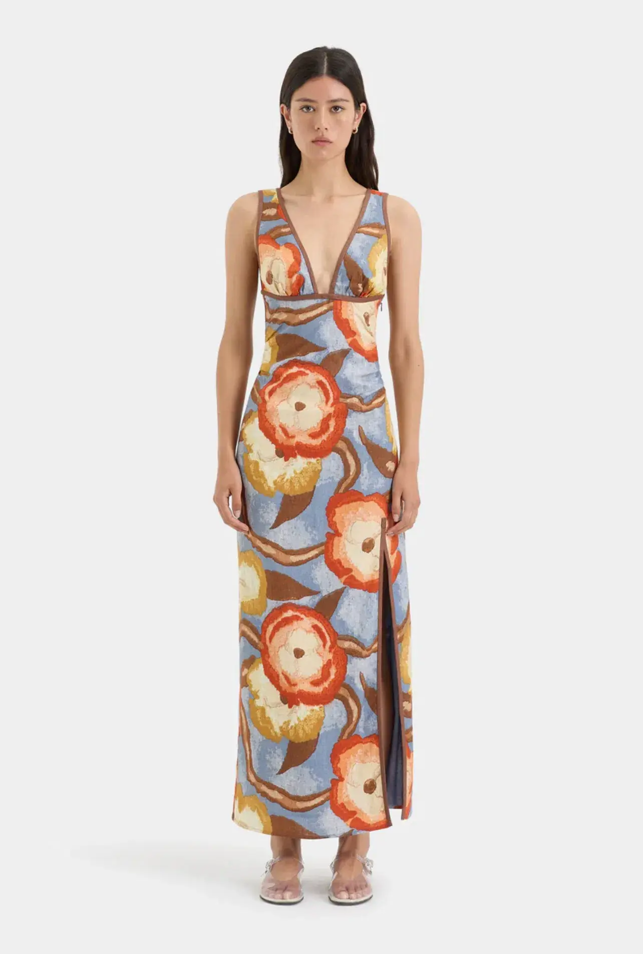 Sir the label Avery V Neck Midi Dress Camellia Size 12 - Image 1