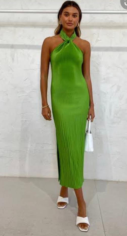 Lidee Soirée Halter Gown Green Size 12 - Image 1