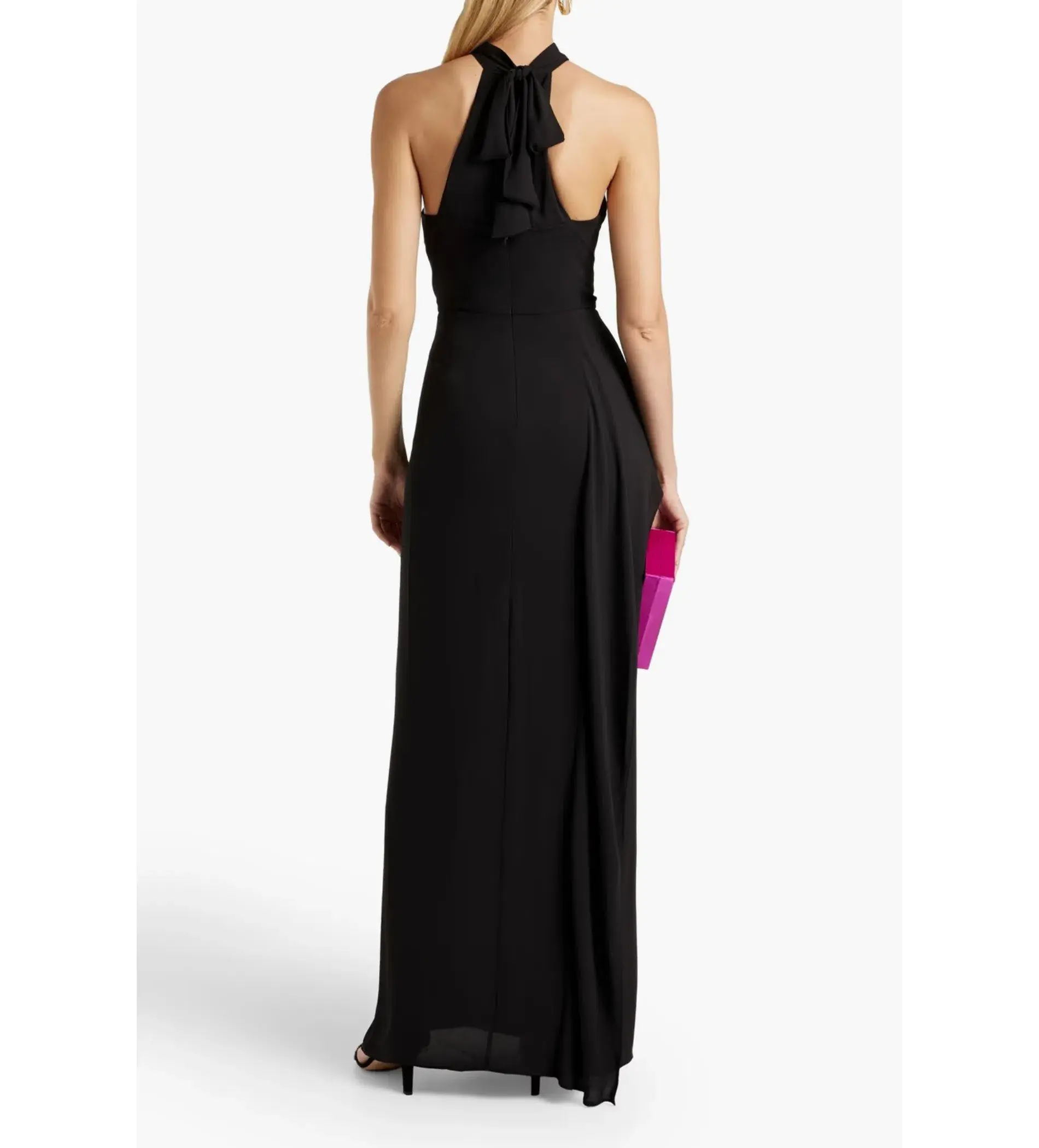 Halston Crepe Halter Neck Gown Black Size 12  - Image 2