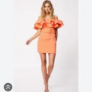 Mossman Luminous Mini Dress Orange Size 8 - Image 1