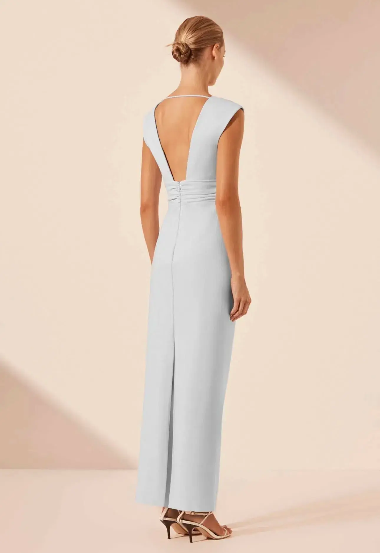 Shona Joy Lani Plunged Cut Out Maxi Dress Sky Size 8  - Image 2