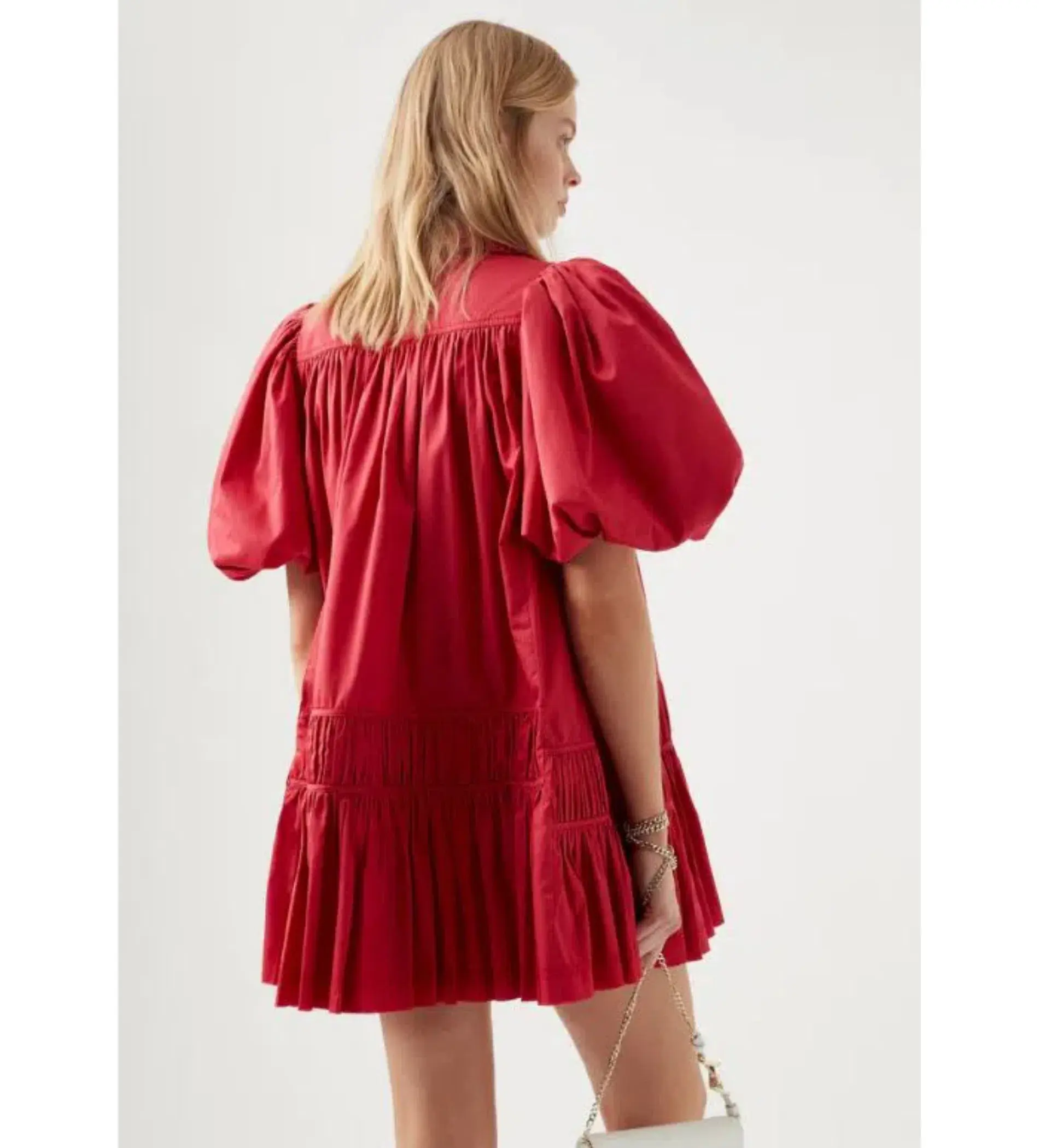 Aje Yvette Smock Mini Dress Red Size 8  - Image 2
