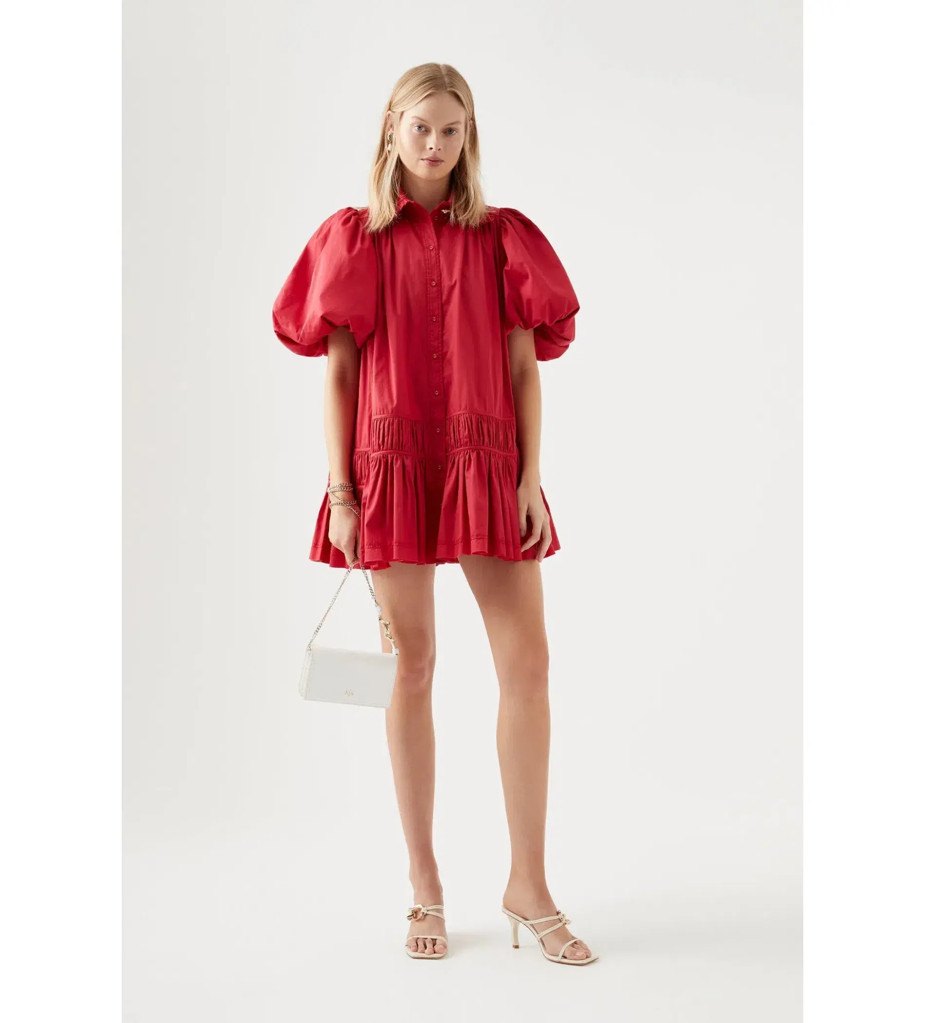Aje Yvette Smock Mini Dress Red Size 8  - Image 1